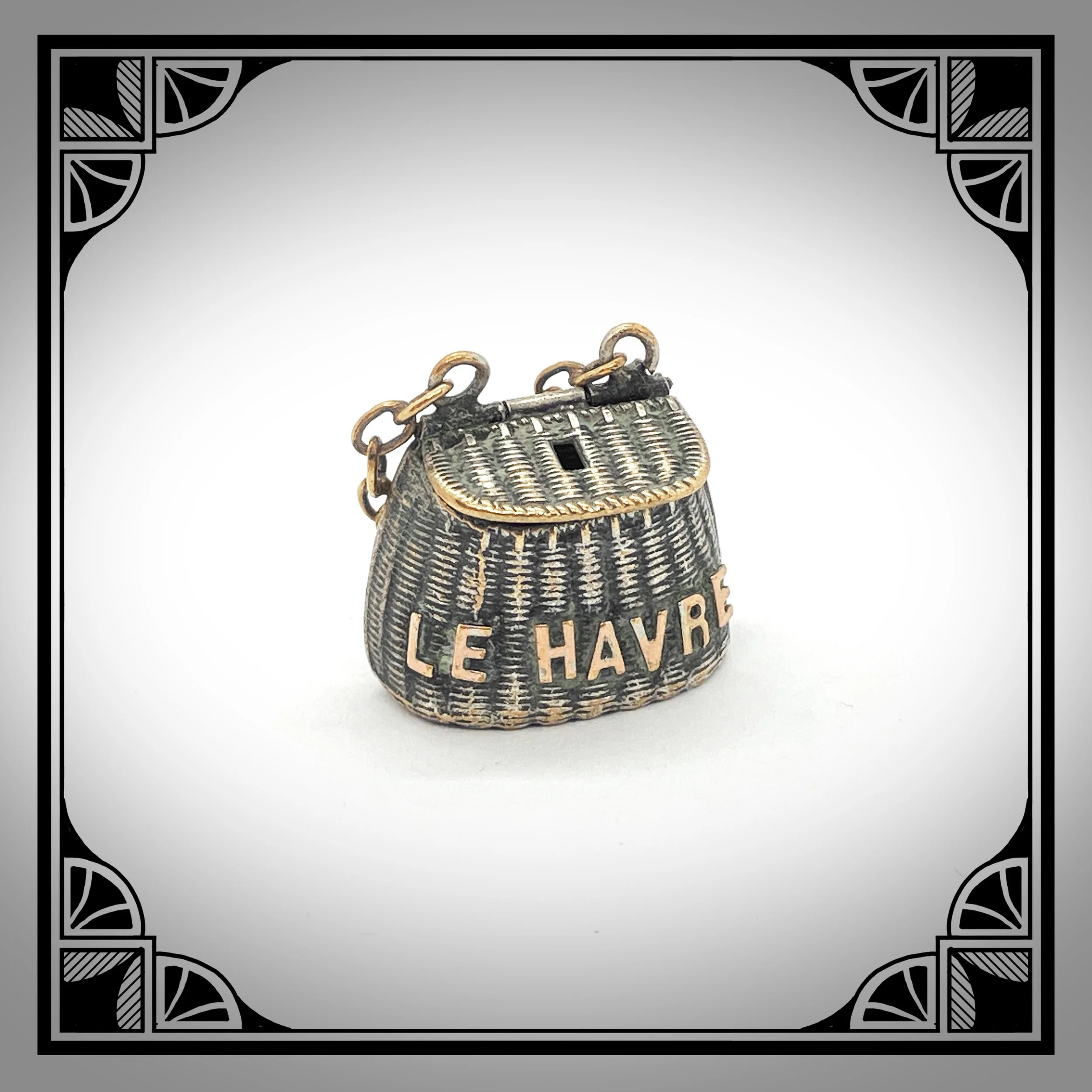 1900s French Silver-Plated Souvenir Shrimp Brooch & Basket Pendant 5.jpg