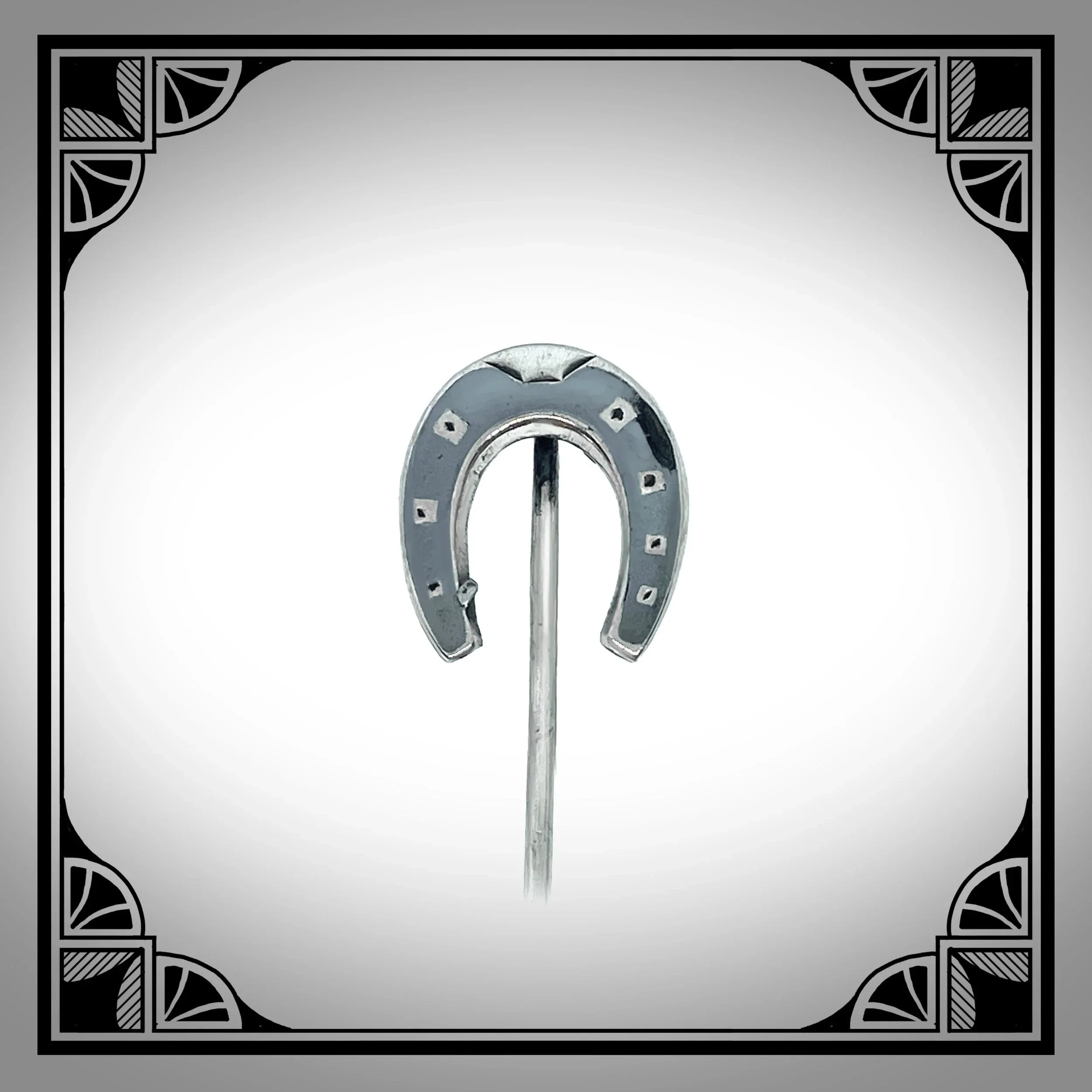 1900s Niello silver Horseshoe Stick Pin