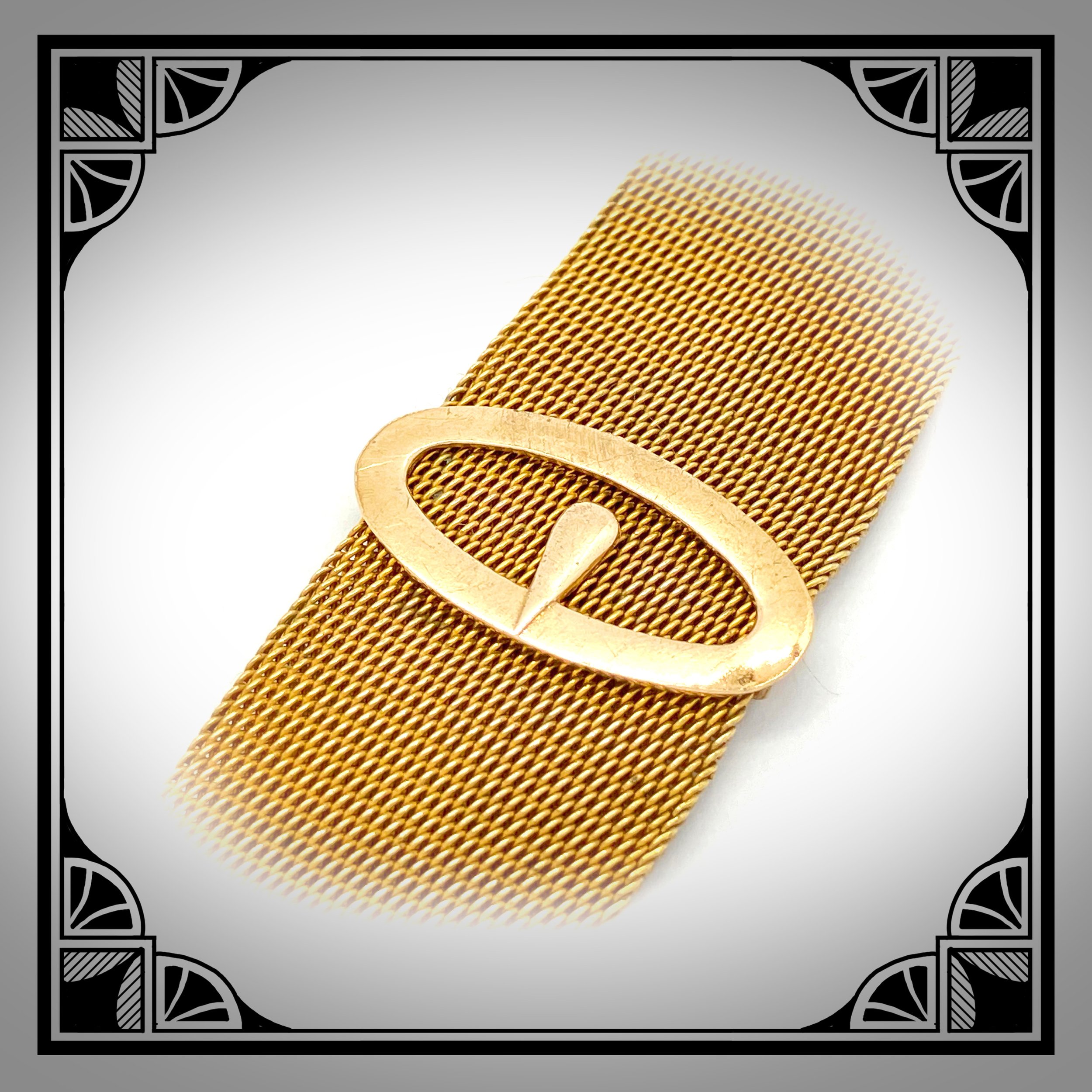 1920s Gold-Plated mesh chain Equestrian Chatelaine fob 4.jpg