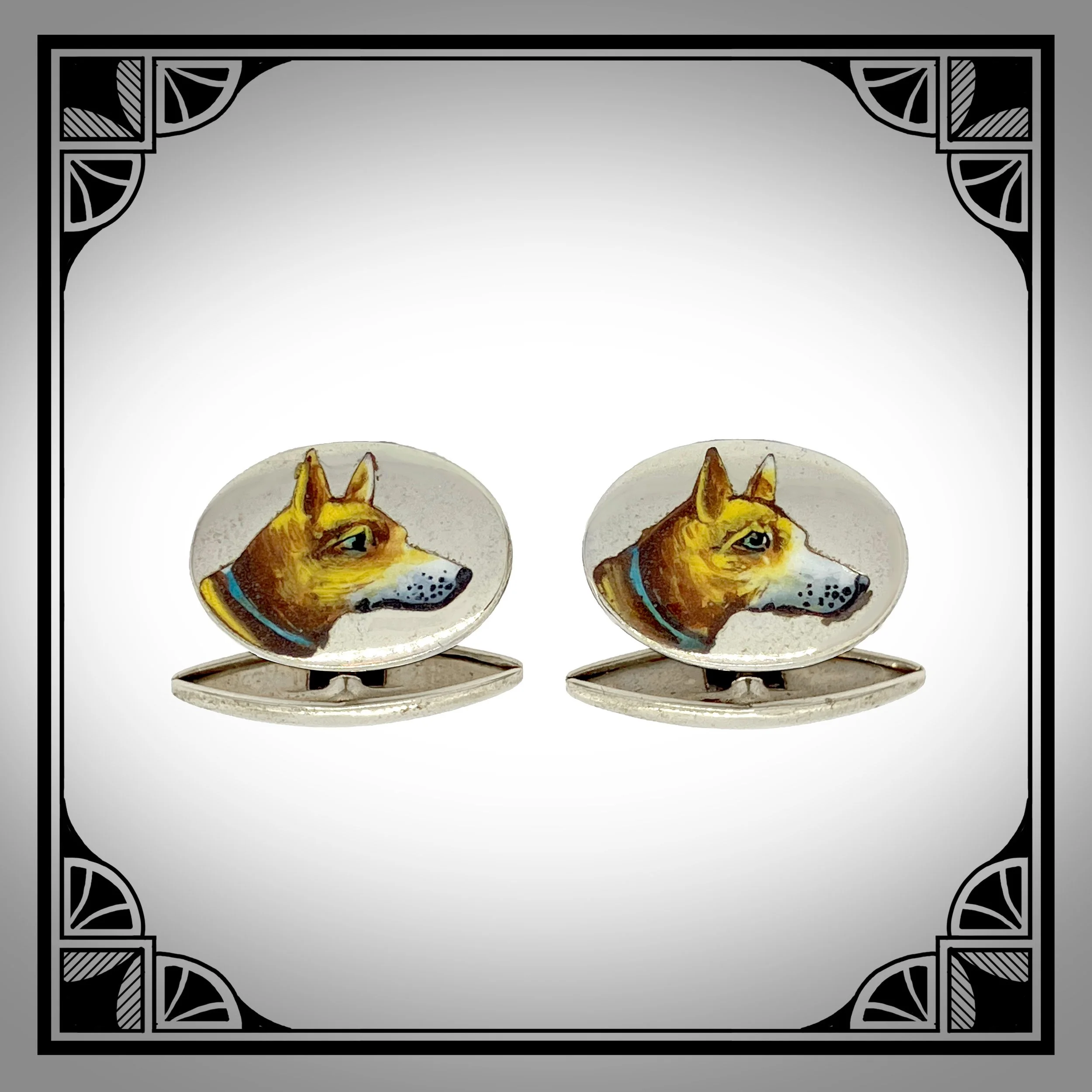 1920s White metal cufflinks with hand-painted dog heads.jpg