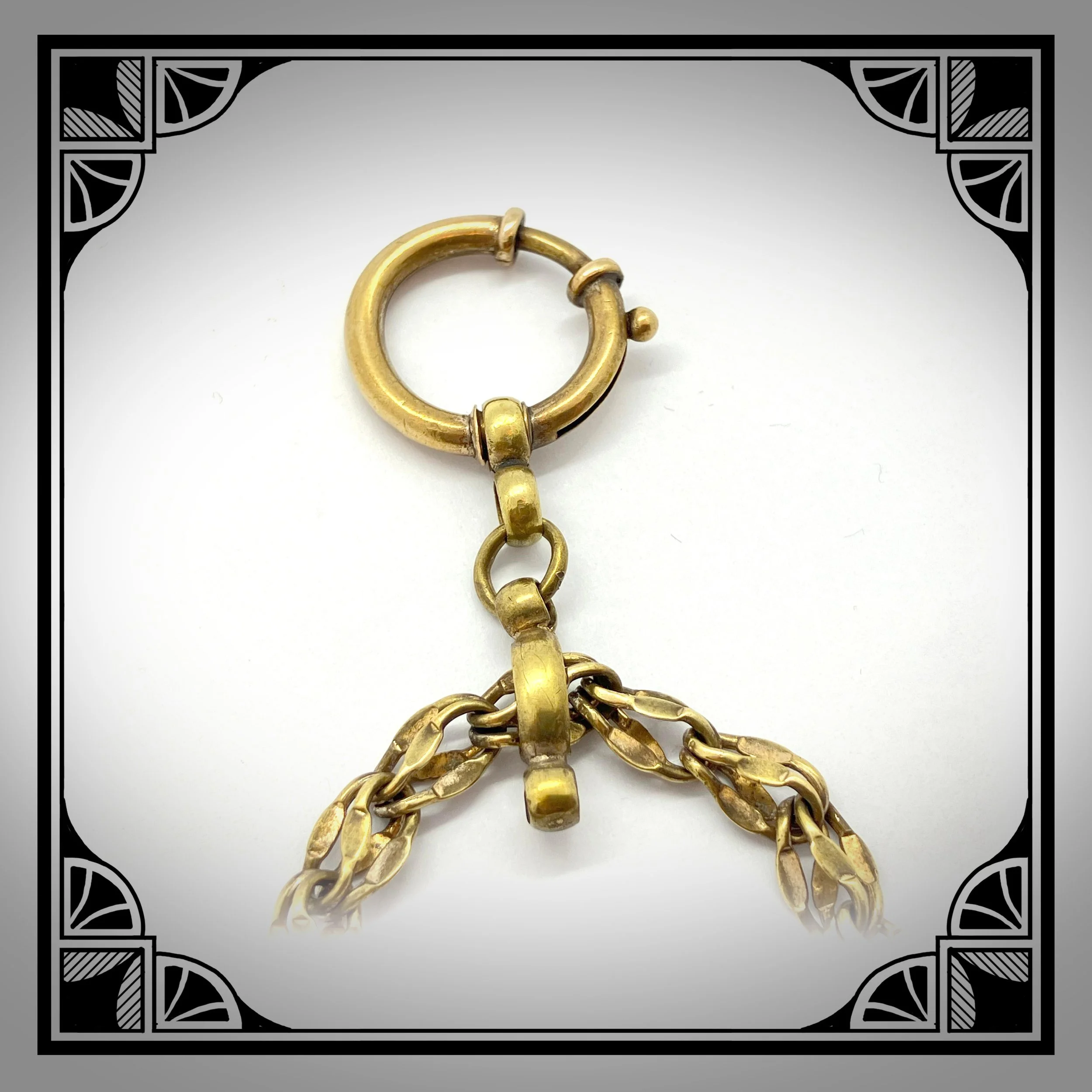c1910 German gold plated  Jugenstil Double vest chain by Kollmar & Jourdan 5.jpg