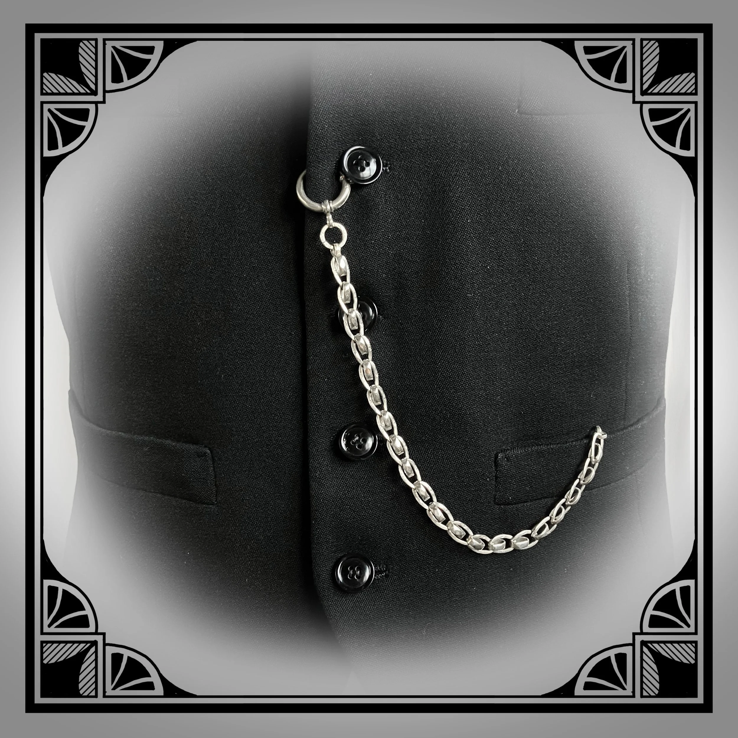1920s German Nickel silver Interlaced Oval-Link Art-Deco Watch Chain 6.jpg