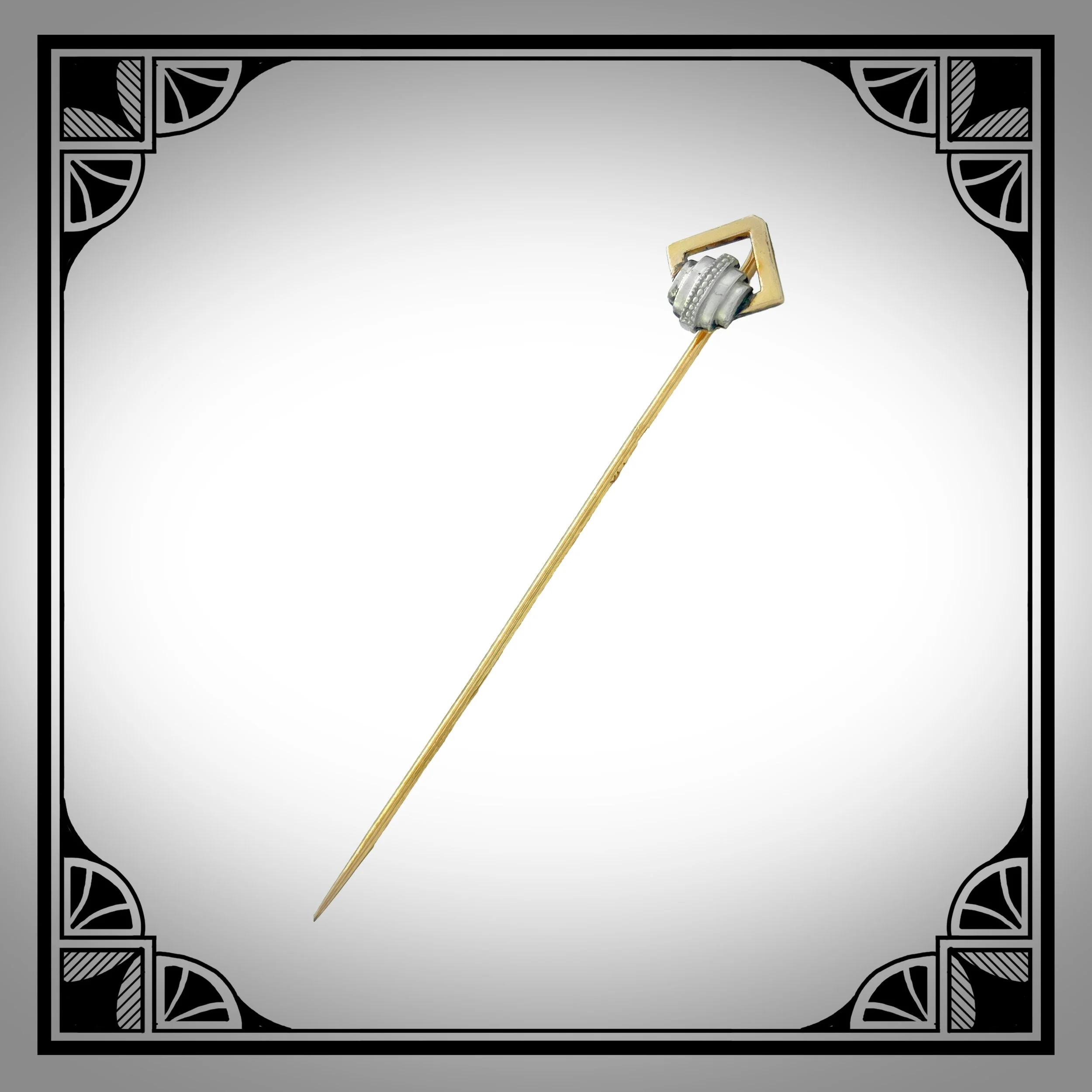 1930s French Gold-plated two-toned Art-Deco Tie pin made by Savard et Fils, Bijoux FIX 2.jpg