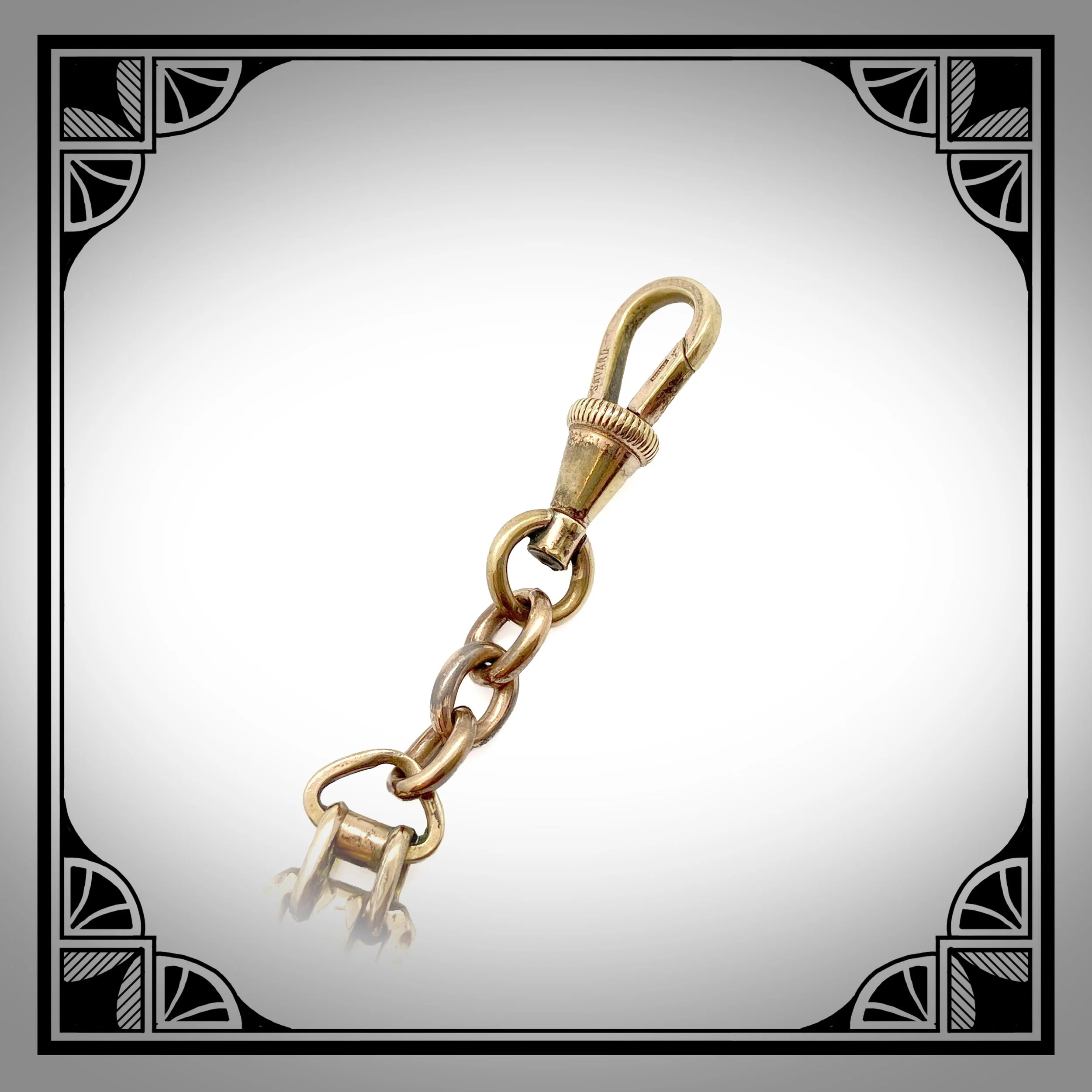 1890s French Gold-Plated Watch chain with facetted interlocking links by Maison Savard 5.jpg