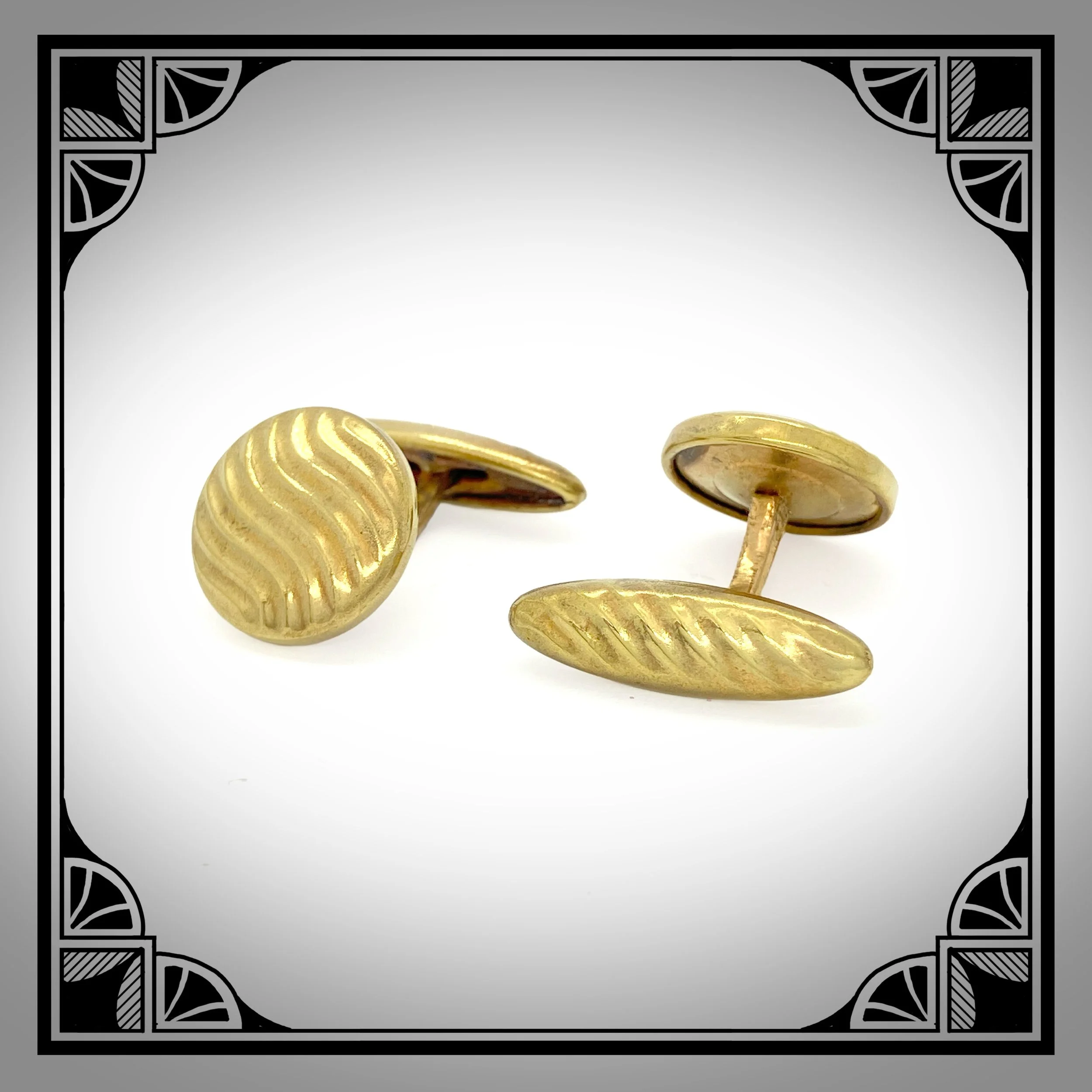 1900s Gold-Plated cufflinks with wave motifs 2.jpg