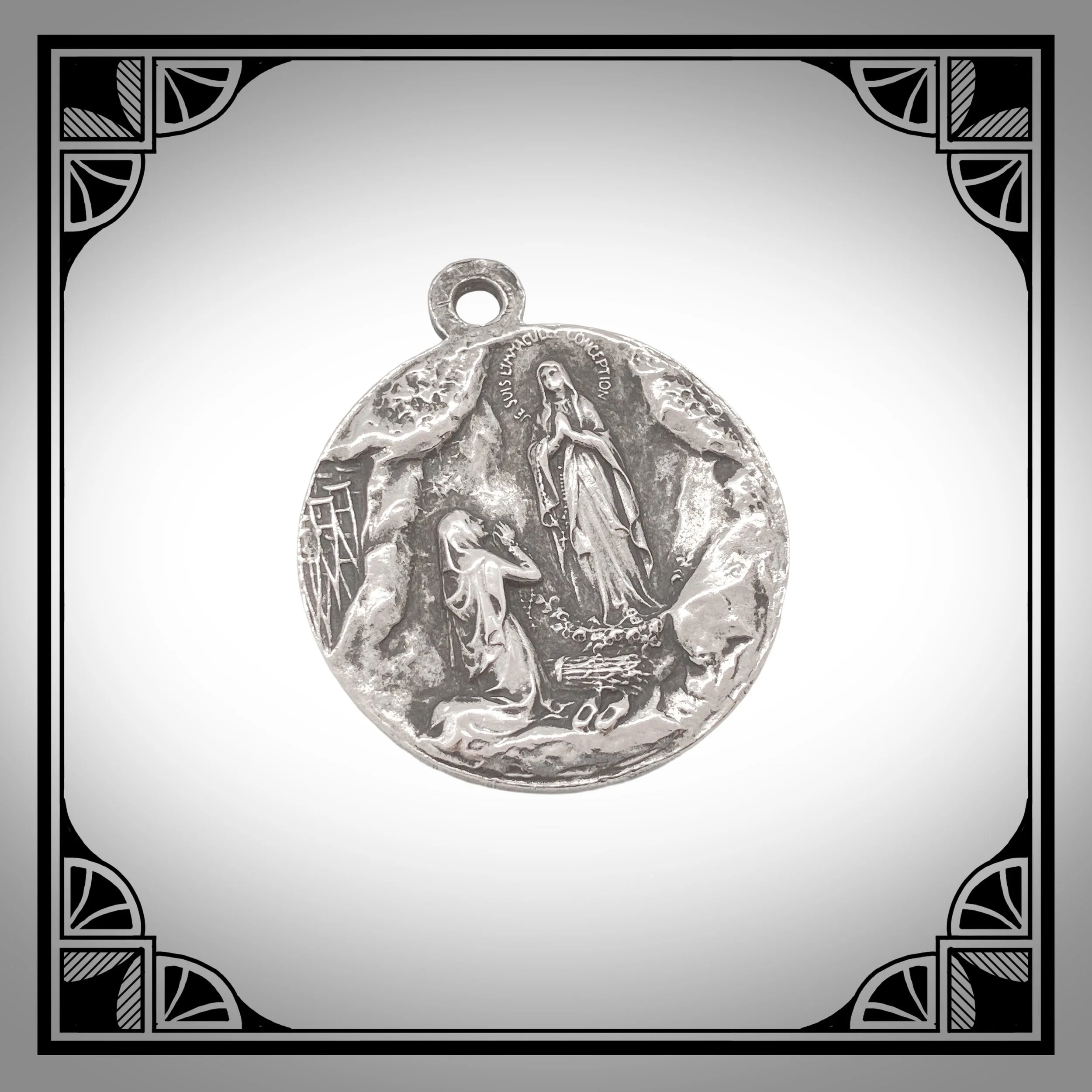 1900s Silver Religious pendant depicting our lady of Lourdes 2.jpg
