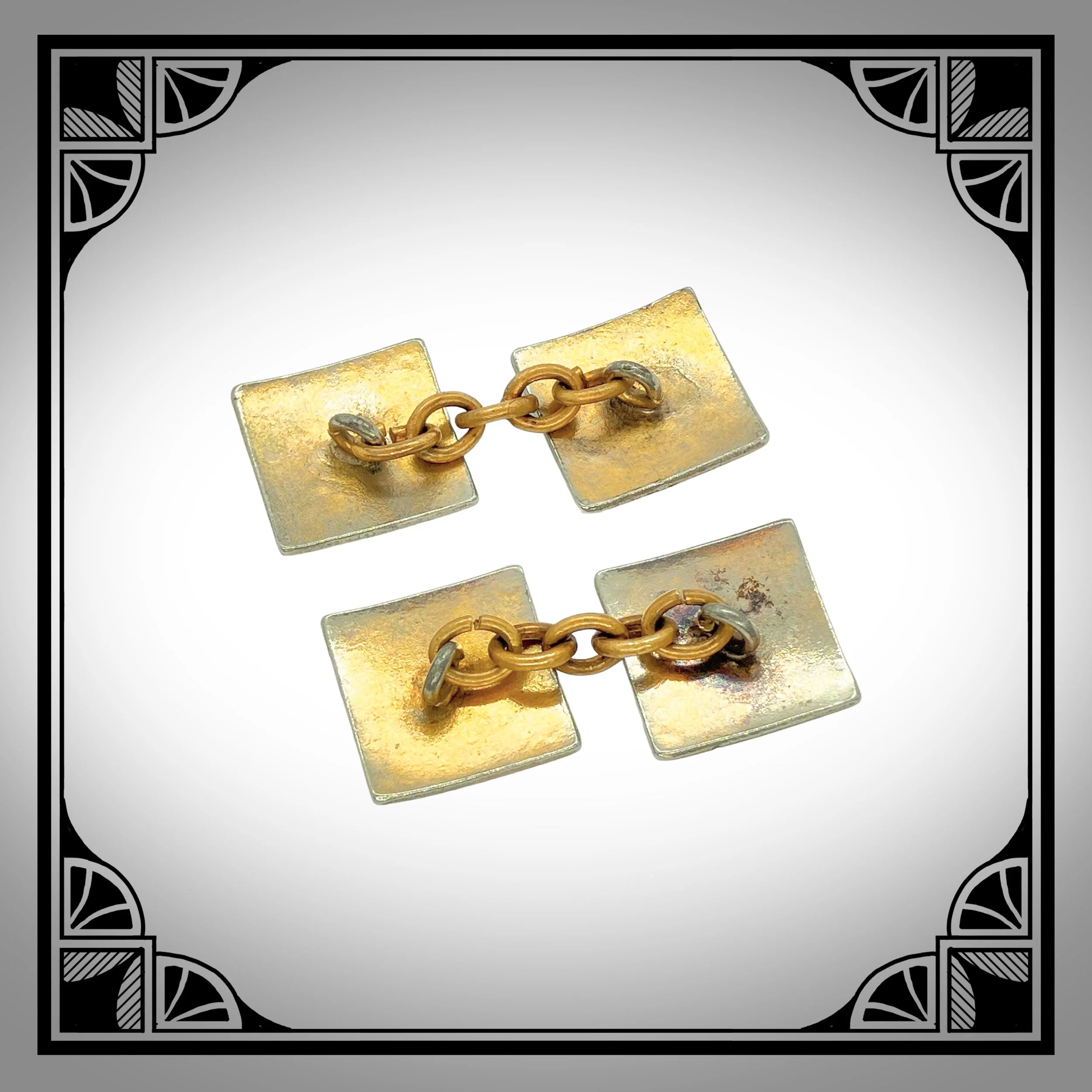 1910s Spanish Gold-Plated Damascene Cufflinks with Dragon motifs 3.jpg