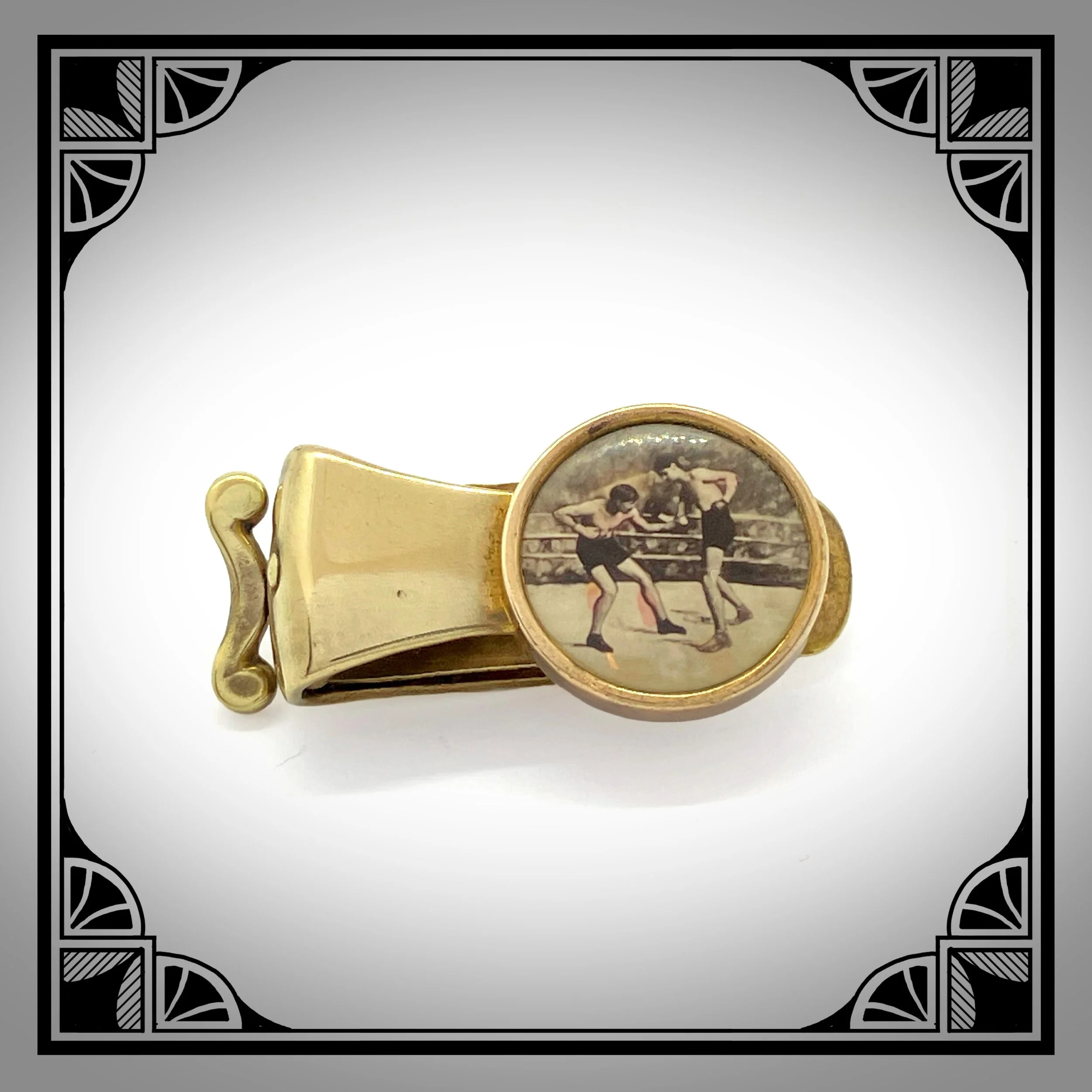 1920s Gold-Plated Tie Clip with boxing match scene The Propeller.jpg