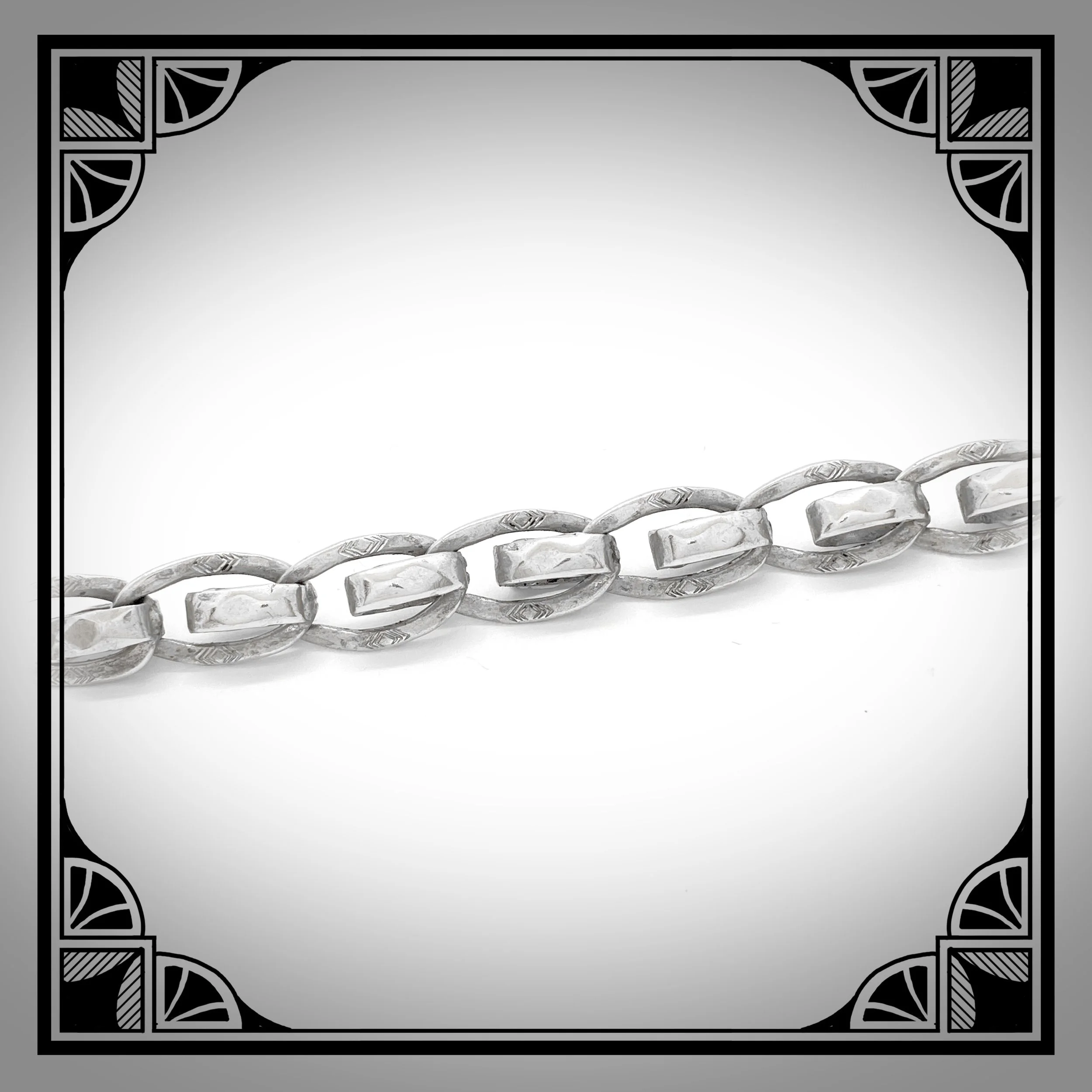 1920s German Nickel silver Interlaced Oval-Link Art-Deco Watch Chain 3.jpg