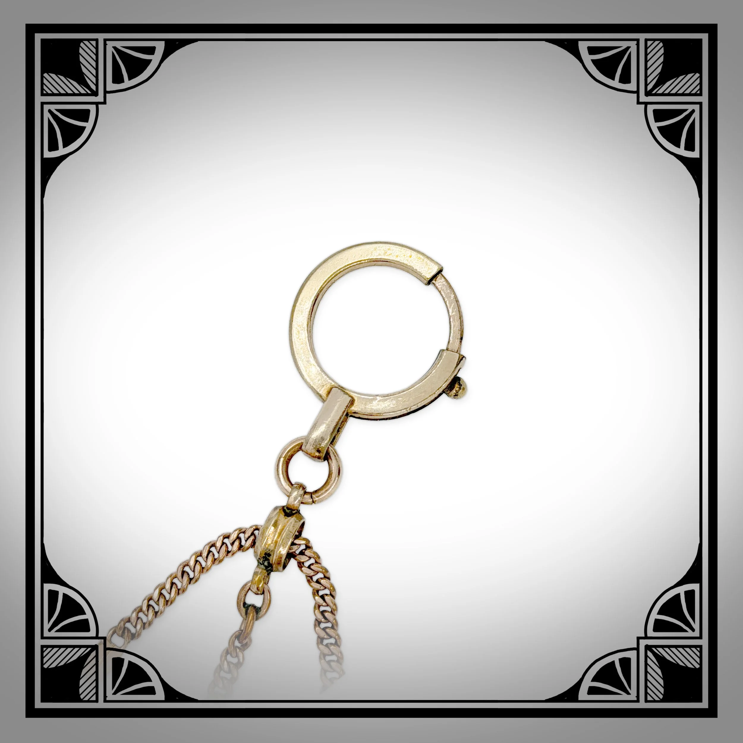 1910s Gold-Plated Double Watch Chain with Equestrian Pendant Drop 3.jpg