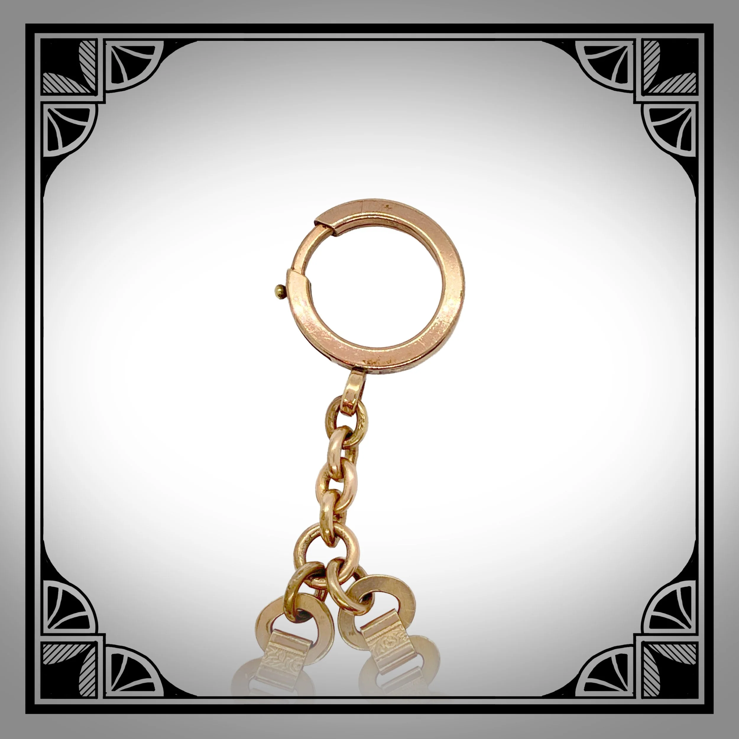 1890s French Gold-Plated Watch Chain with Die-Struck flower motifs and Religious Locket 6.jpg