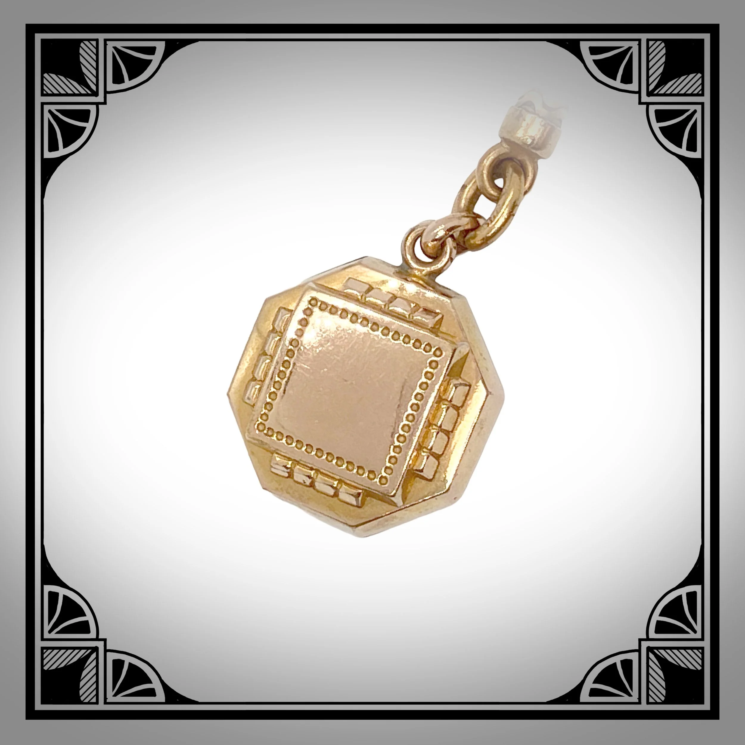 1920s American Gold-Plated Snake-Link Watch Chain with matching Art-Deco fob 4.jpg