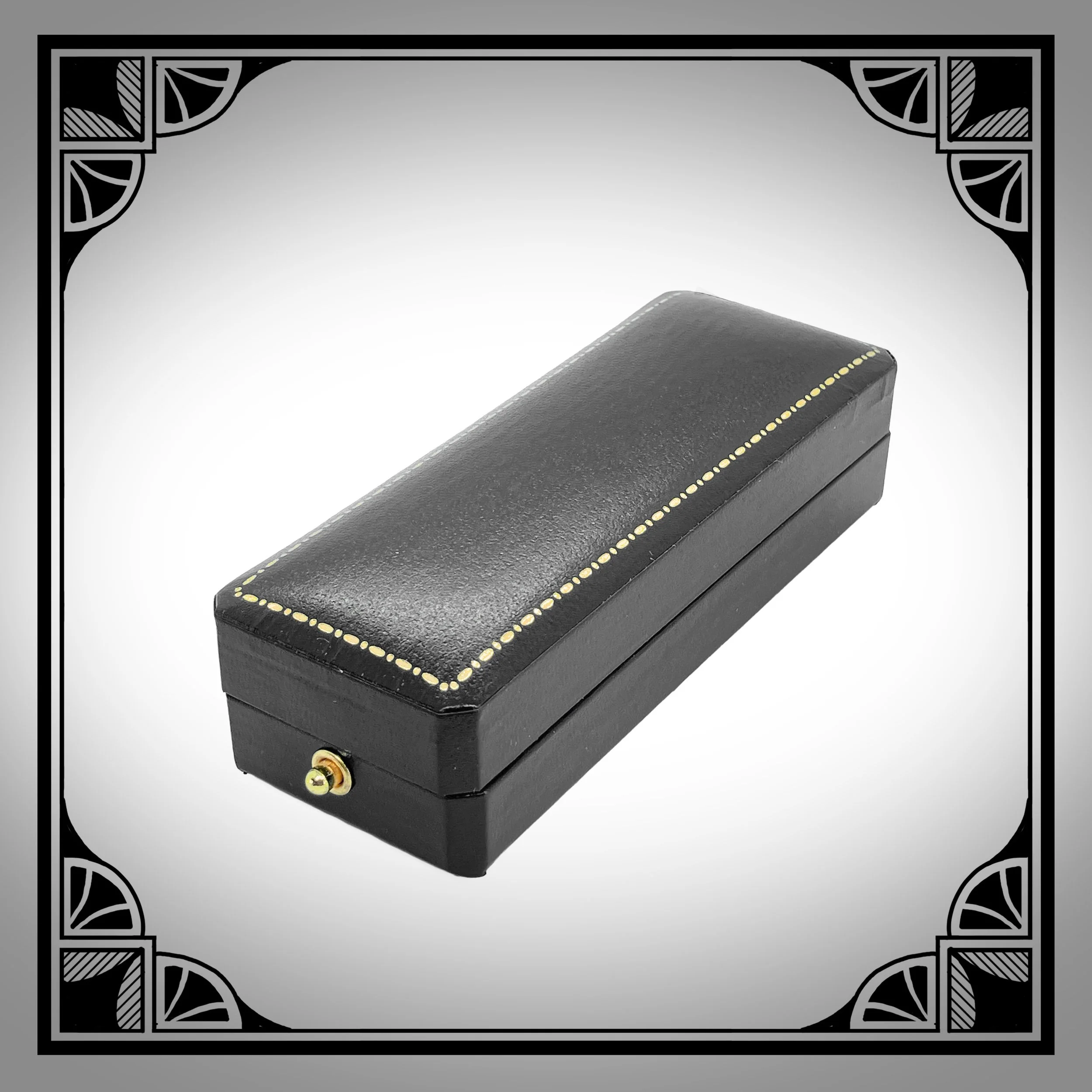 Antique Style Leatherette Jewellery Box for tie clips, collar clips, bar brooches