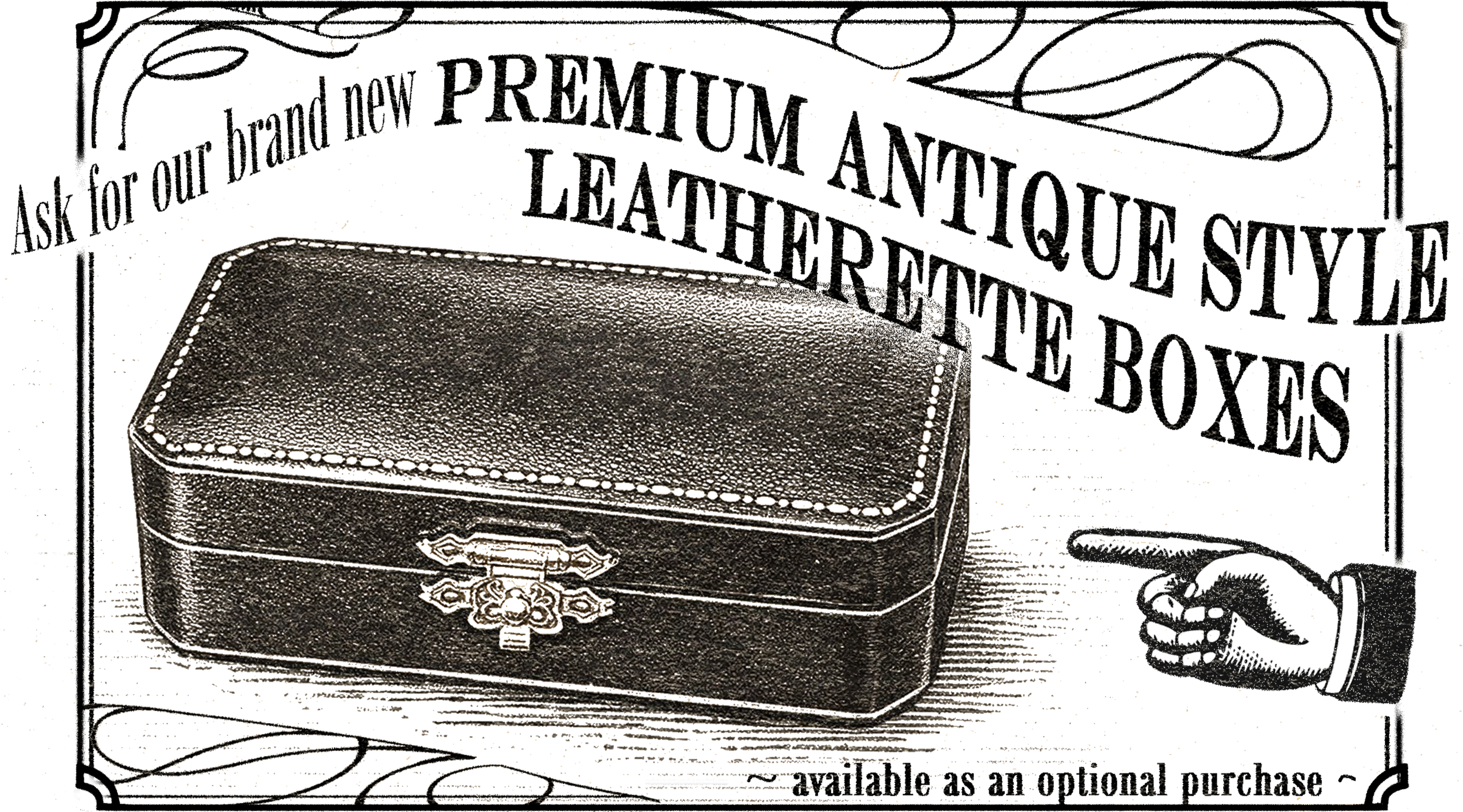 Close-up of a dark leather jewellery box