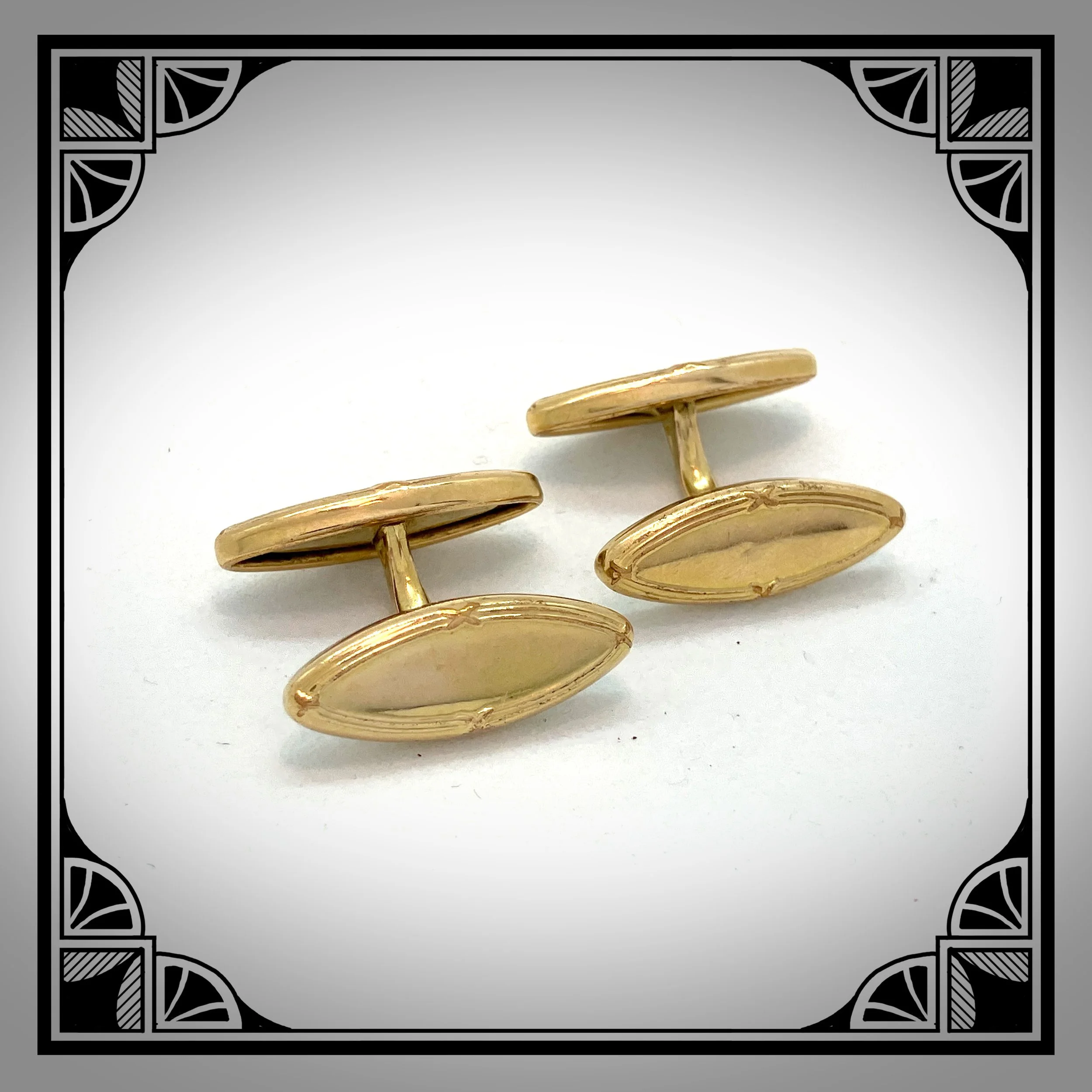 1920s Double sided gold plated cufflinks by Murat 2.jpg