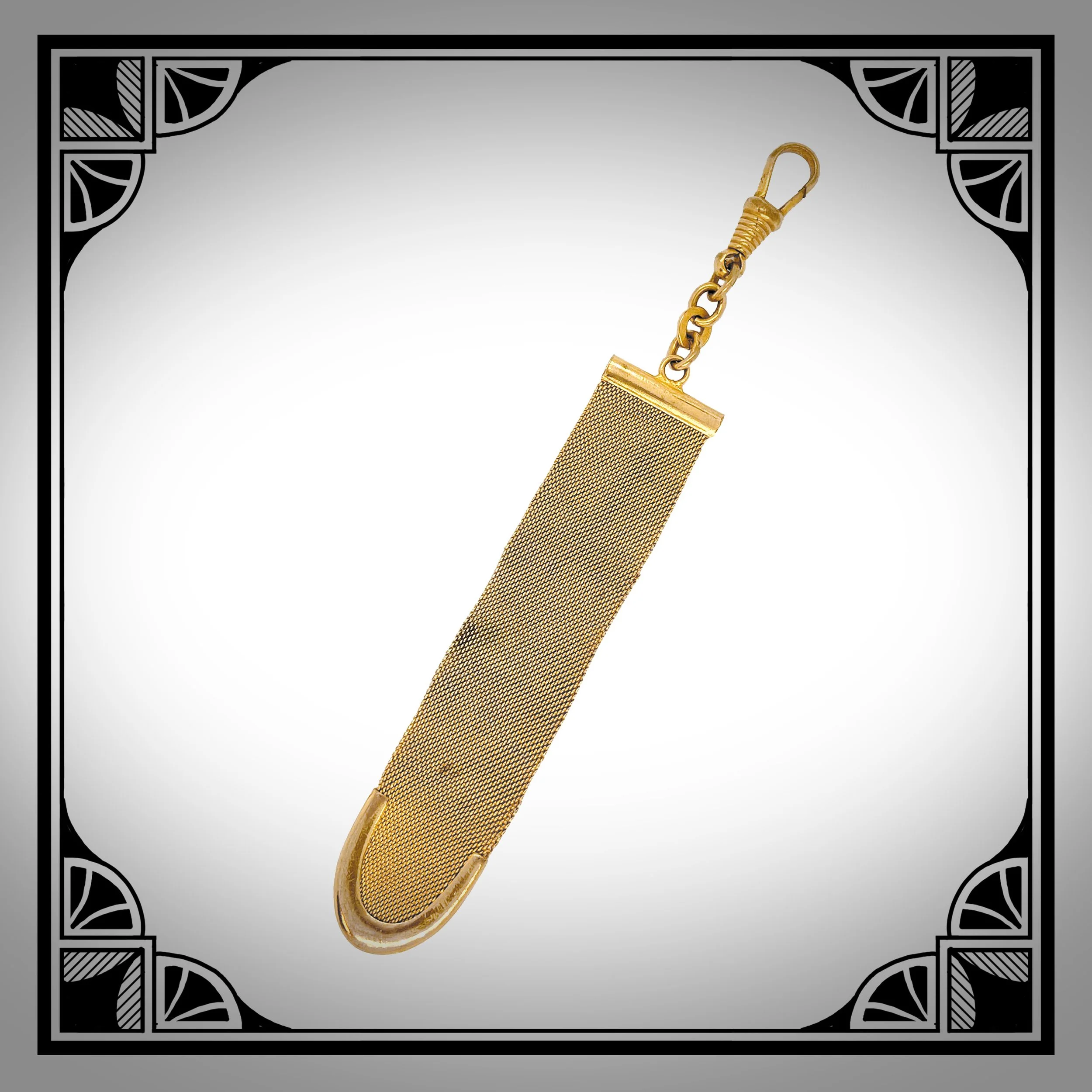 1920s gold plated mesh chain fob