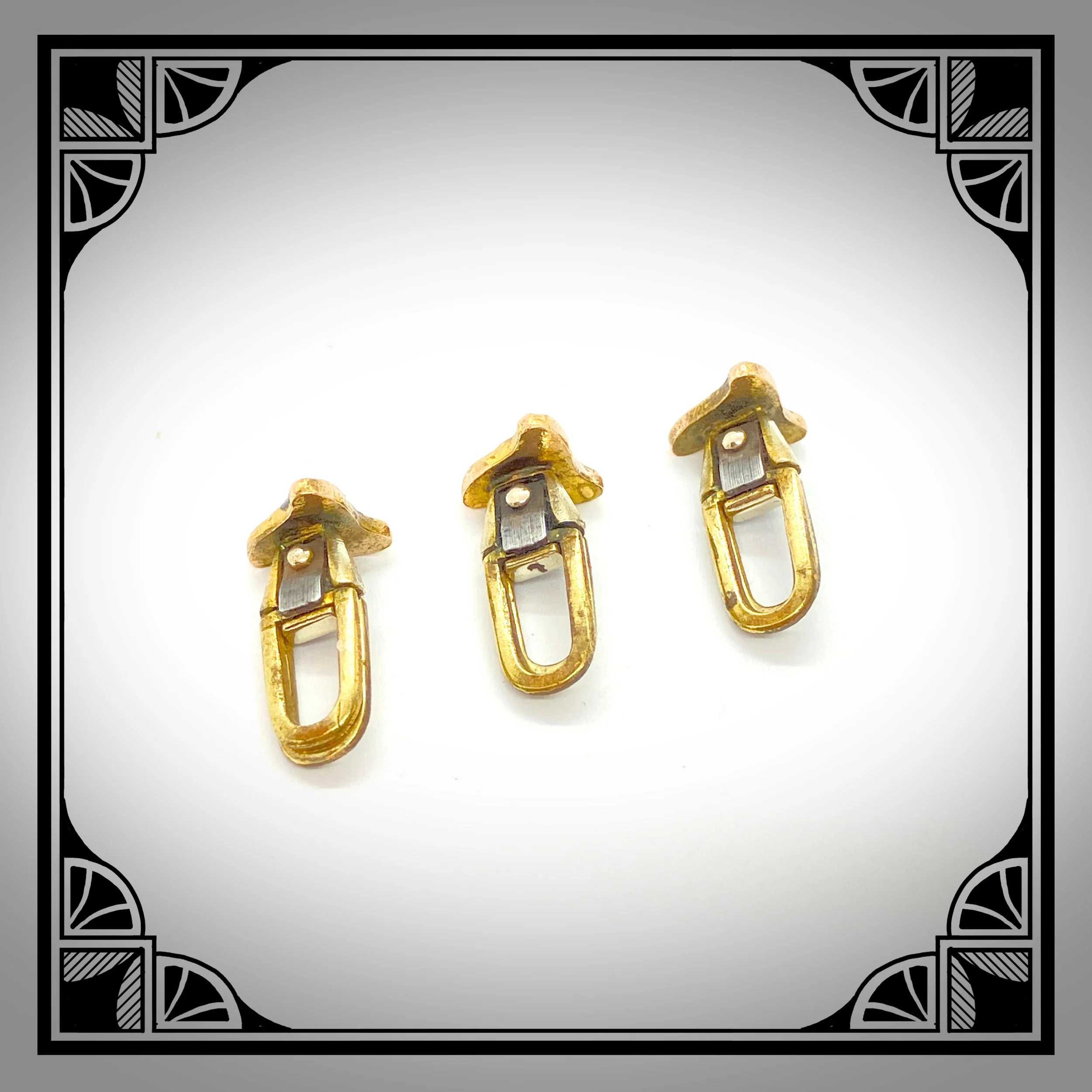 c1920 Gold-Plated Shirt Stud Set with tri-colour Enamel champlevé swirling motifs 3.jpg