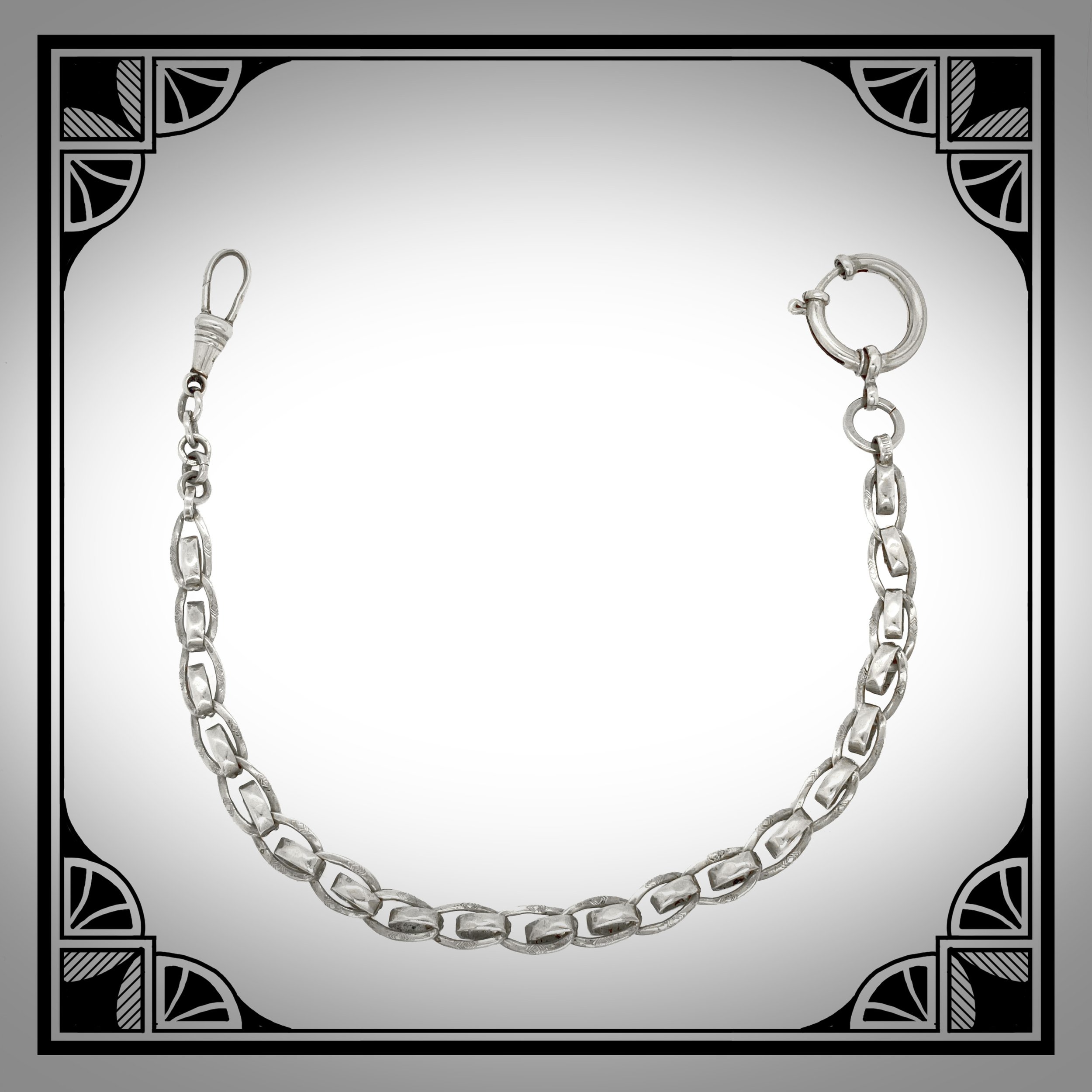 1920s German Nickel silver Interlaced Oval-Link Art-Deco Watch Chain.jpg