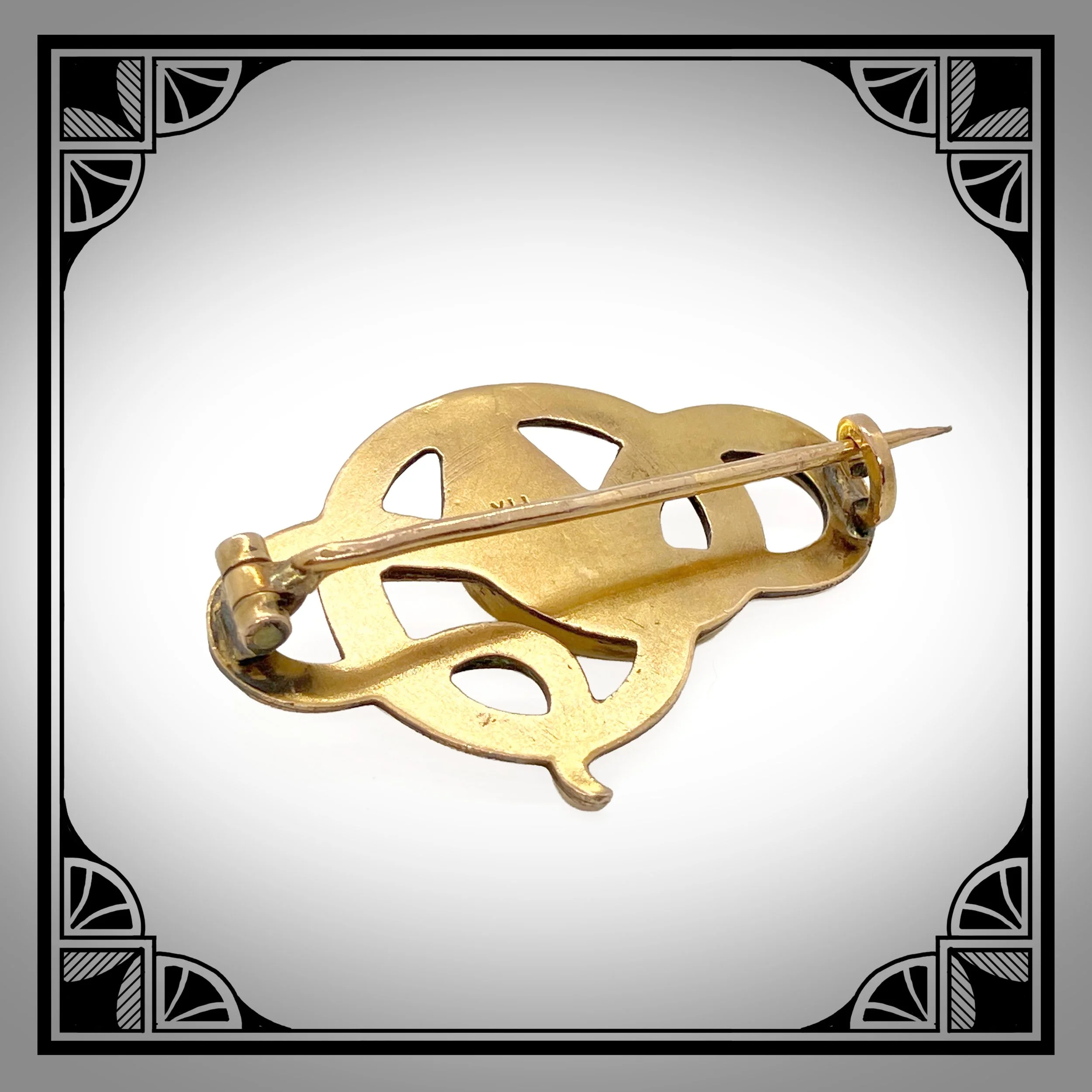 c1900 French Gold-Plated Serpent Brooch set with red gemstone, made by Maison Savard, Bijoux FIX 2.jpg
