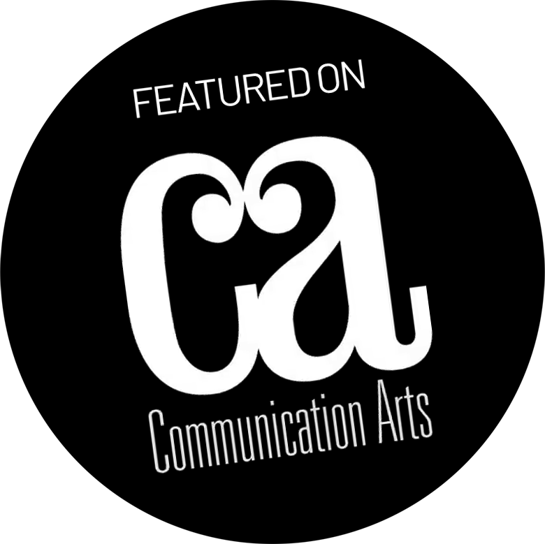 Logo for Communication Arts featuring stylized text and graphic elements on a black background.