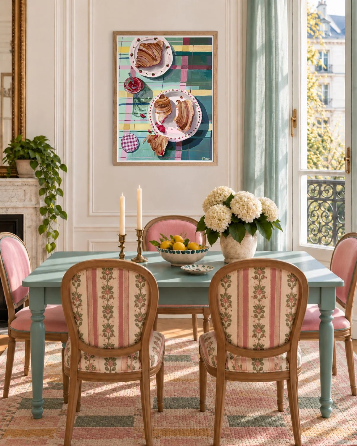 AmyPradelles_LifestyleImageforPaintng_DiningRoom_CroissantConfitureMoment.JPG