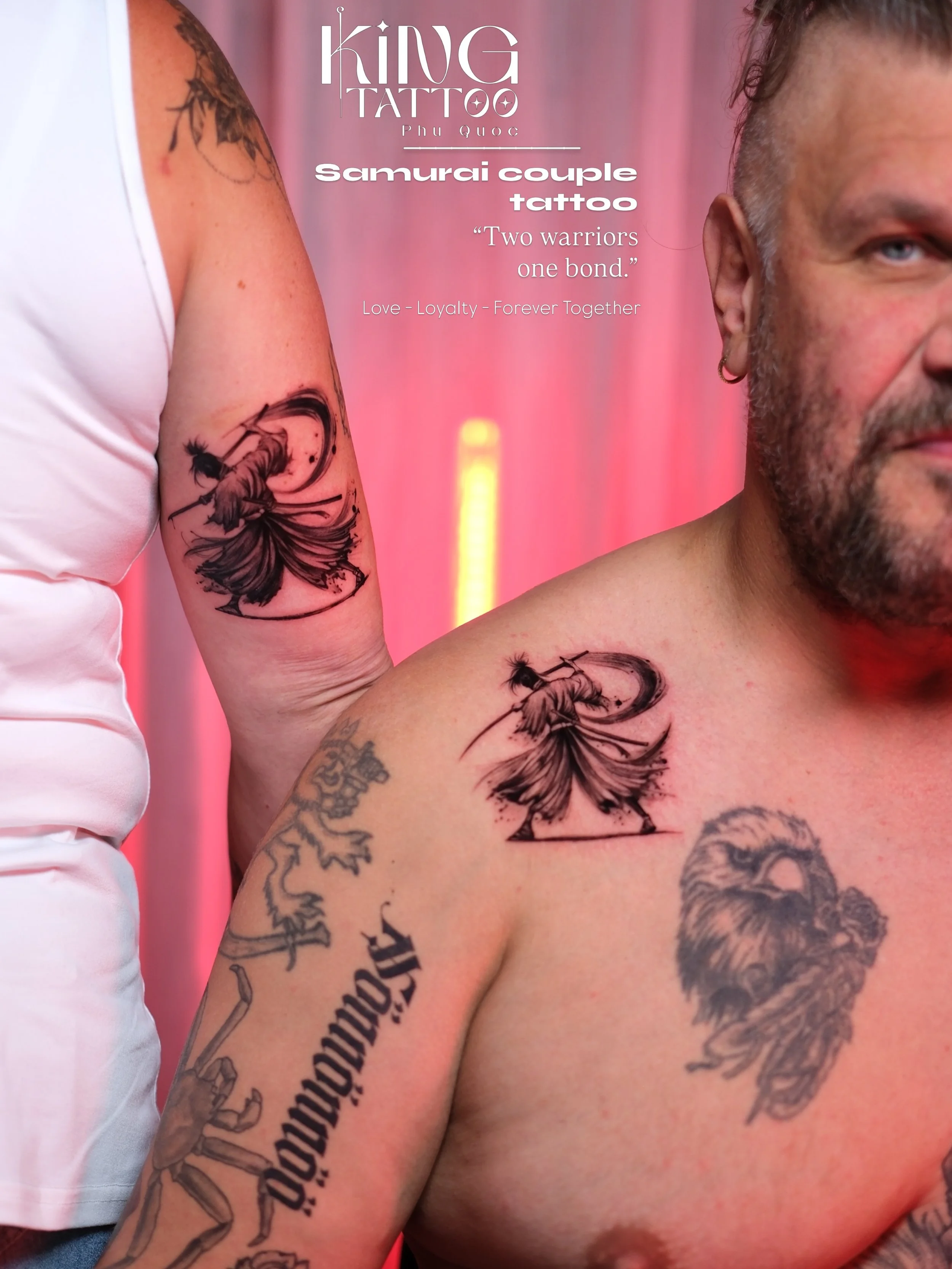 💥 Samurai Couple Tattoo
Love - Loyalty - Forever Together.

A symbol of two warriors standing side by side, through every battle and every chapter of life. 💥 
________________________
𝐊𝐈𝐍𝐆 𝐓𝐀𝐓𝐓𝐎𝐎 𝐏𝐡𝐮 𝐐𝐮𝐨𝐜 
 🔥𝐀𝐝𝐝𝐫𝐞𝐬𝐬 : 38 Ng