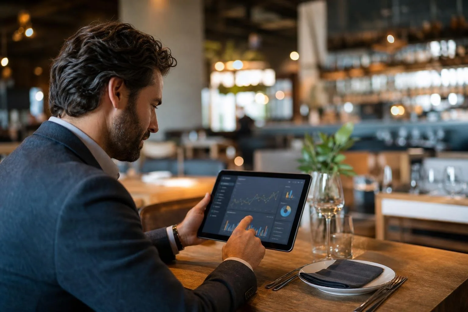 A busy restaurant interior with customers dining, representing strong local presence and online reputation for AI recommendations