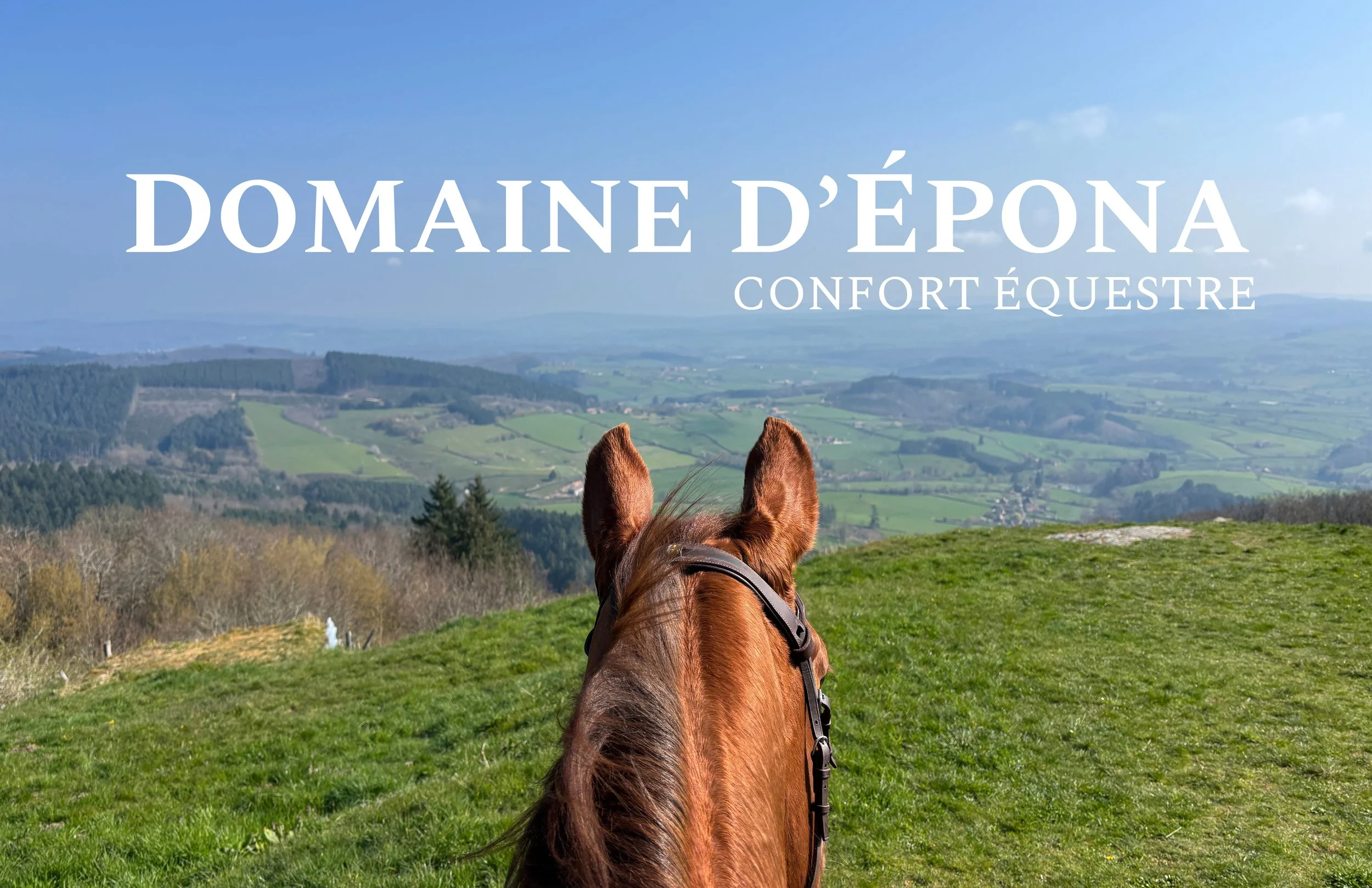 Balade à cheval avec vue depuis la butte de Suin Domaine d'Epona à Suin en Bourgogne