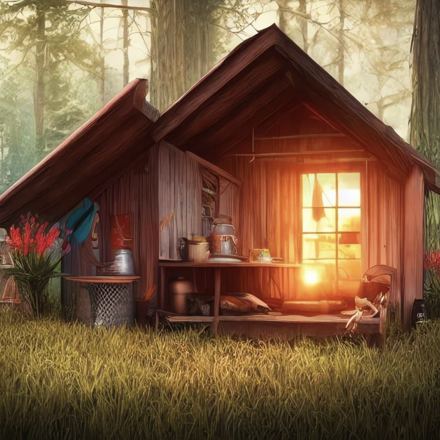 Mindful Hypnosis to release worry feelings (log cabin)