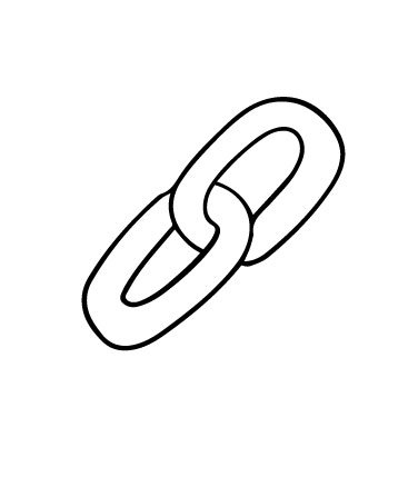 Line drawing of a simple chain link.