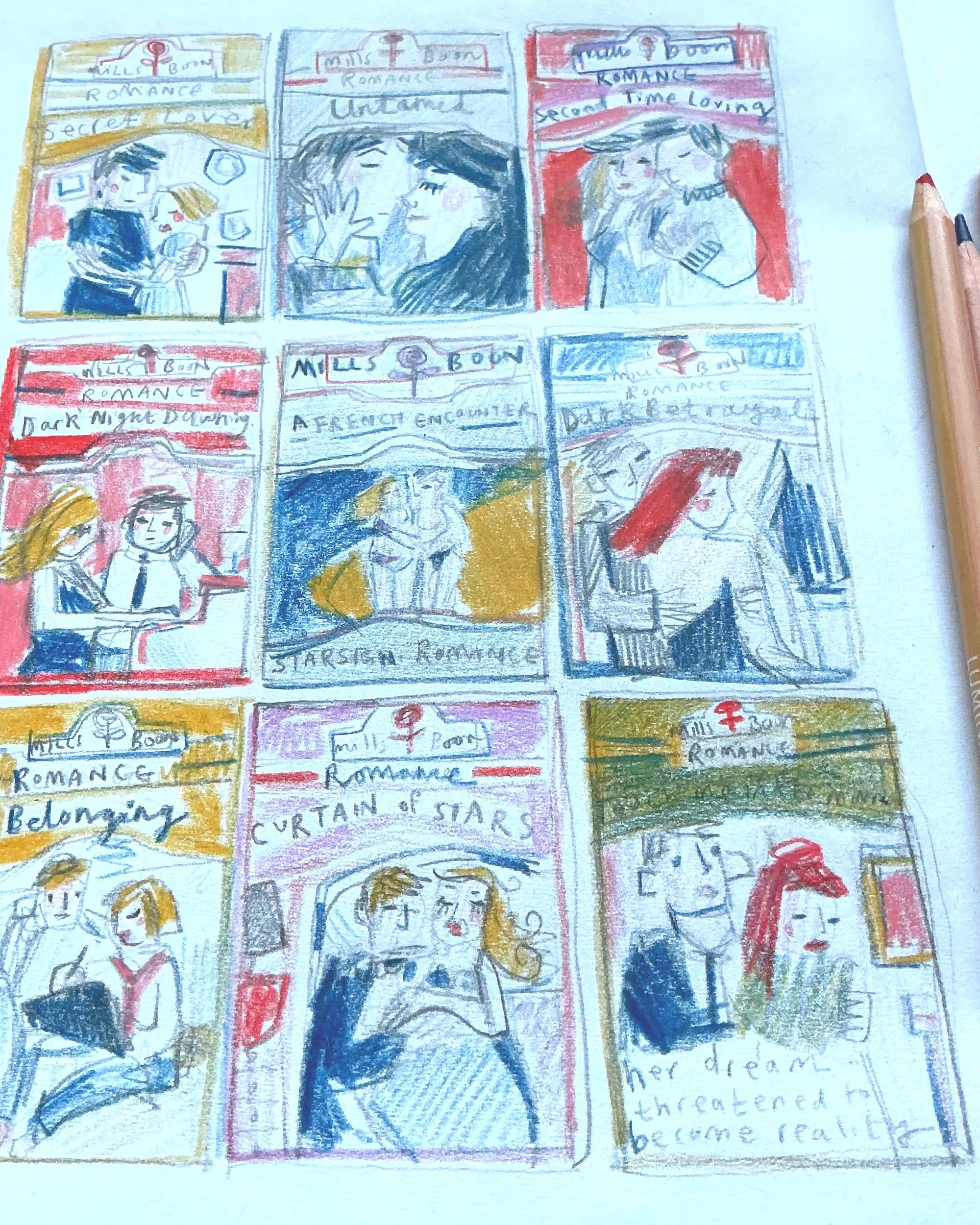 sketched mills and boon covers