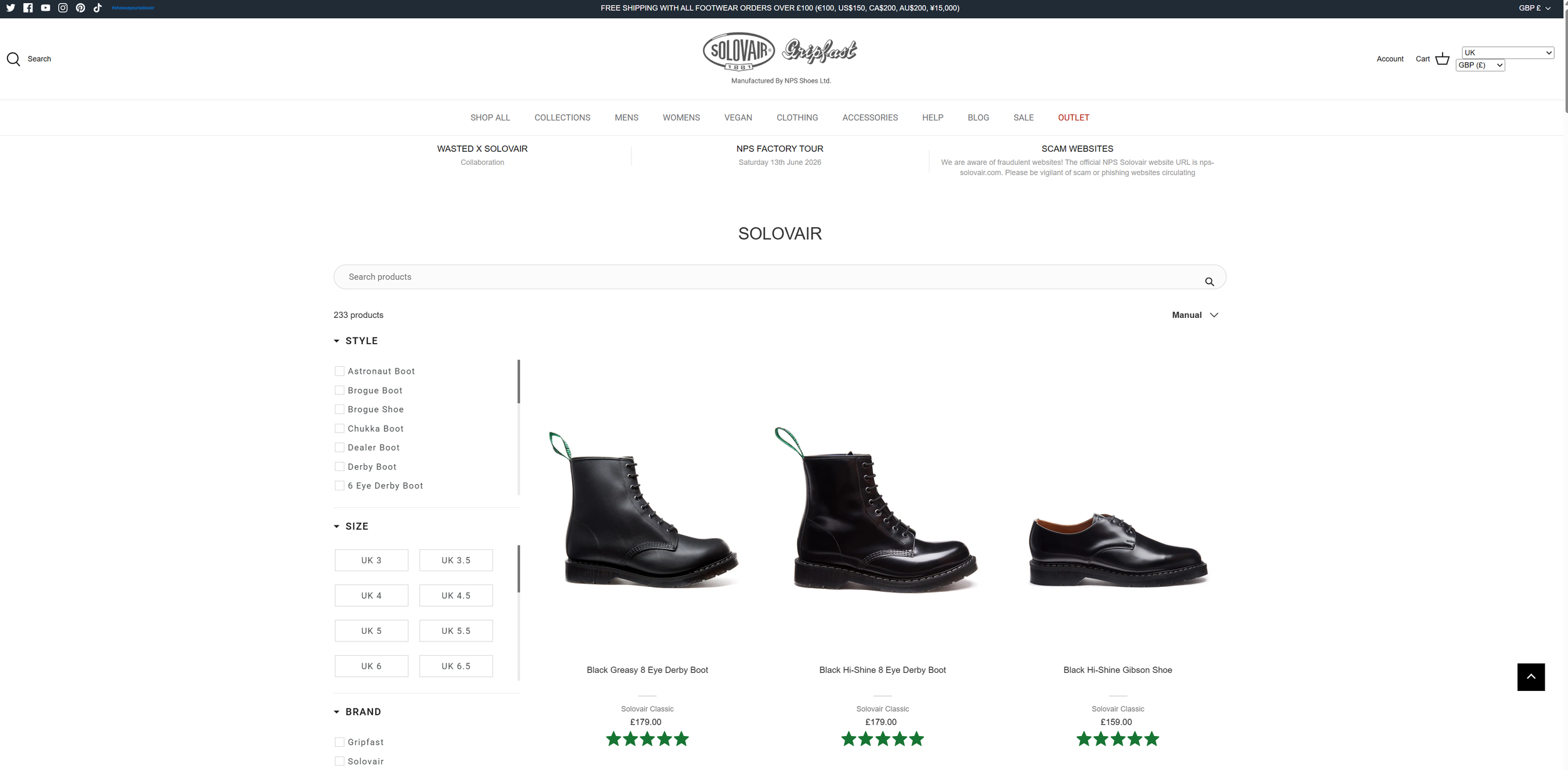 SOLOVAIR (NPS SHOES) – Wollaston, Northamptonshire, England 