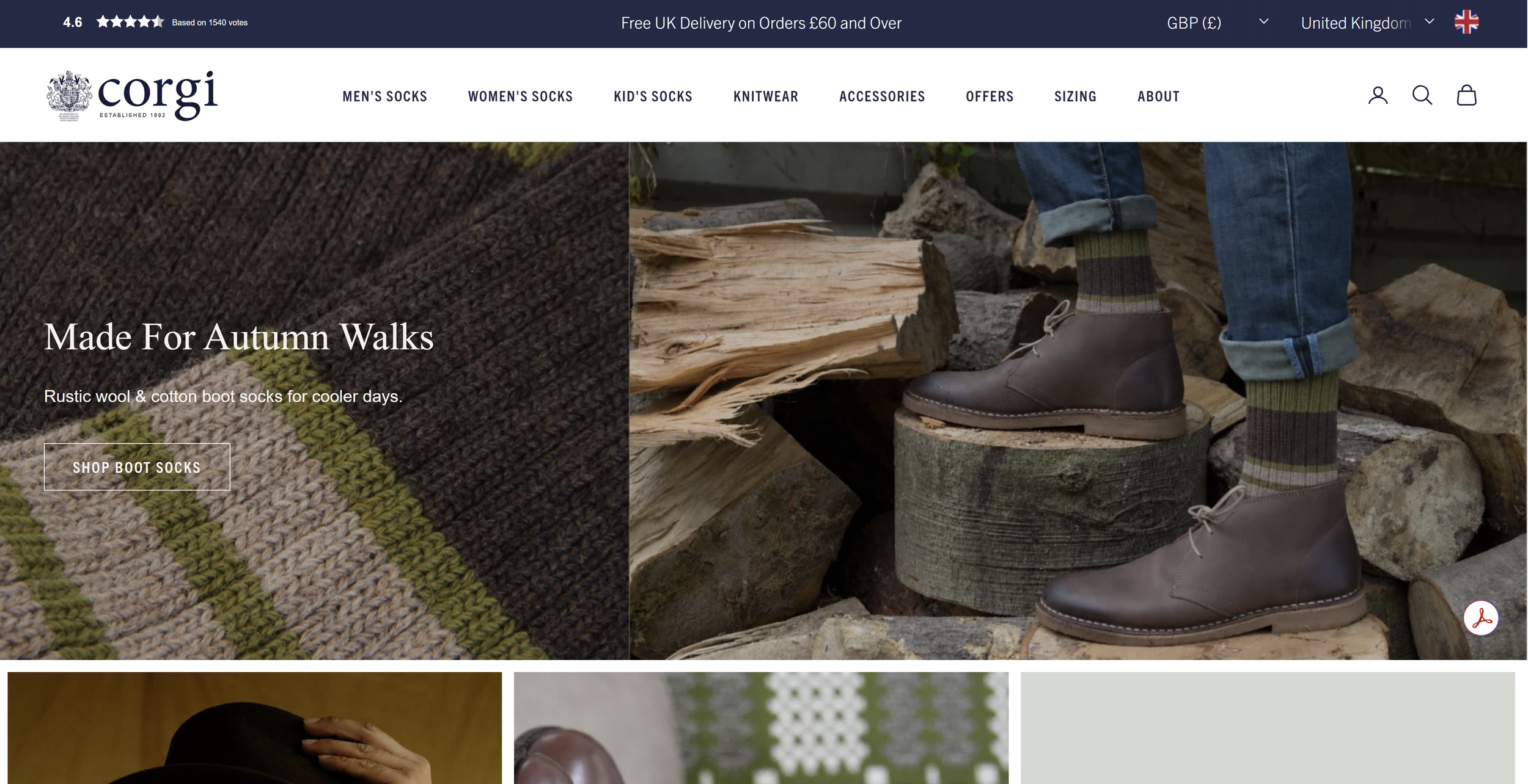 Corgi Socks Homepage