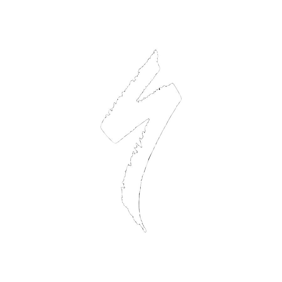 Une silhouette noire d'une main faisant un signe de paix, avec un fond blanc. Le style est artistique et abstrait.