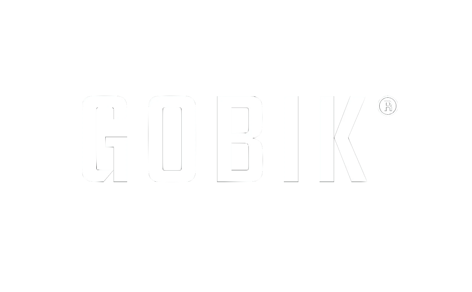 Logo blanc 'GOBIK' sur fond noir.