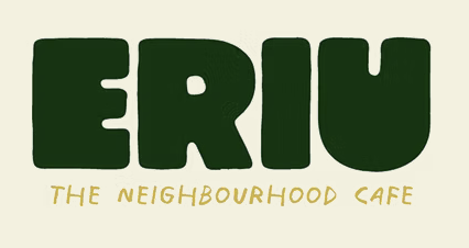 Logo du café 'ERIU' avec le sous-titre 'The Neighbourhood Cafe'