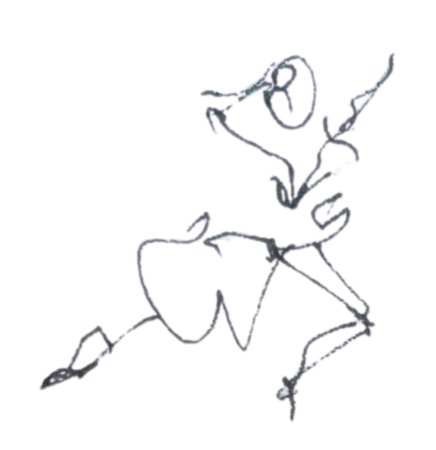 Illustration stylisée d'une personne en train de courir, avec des lignes dynamiques et abstraites.