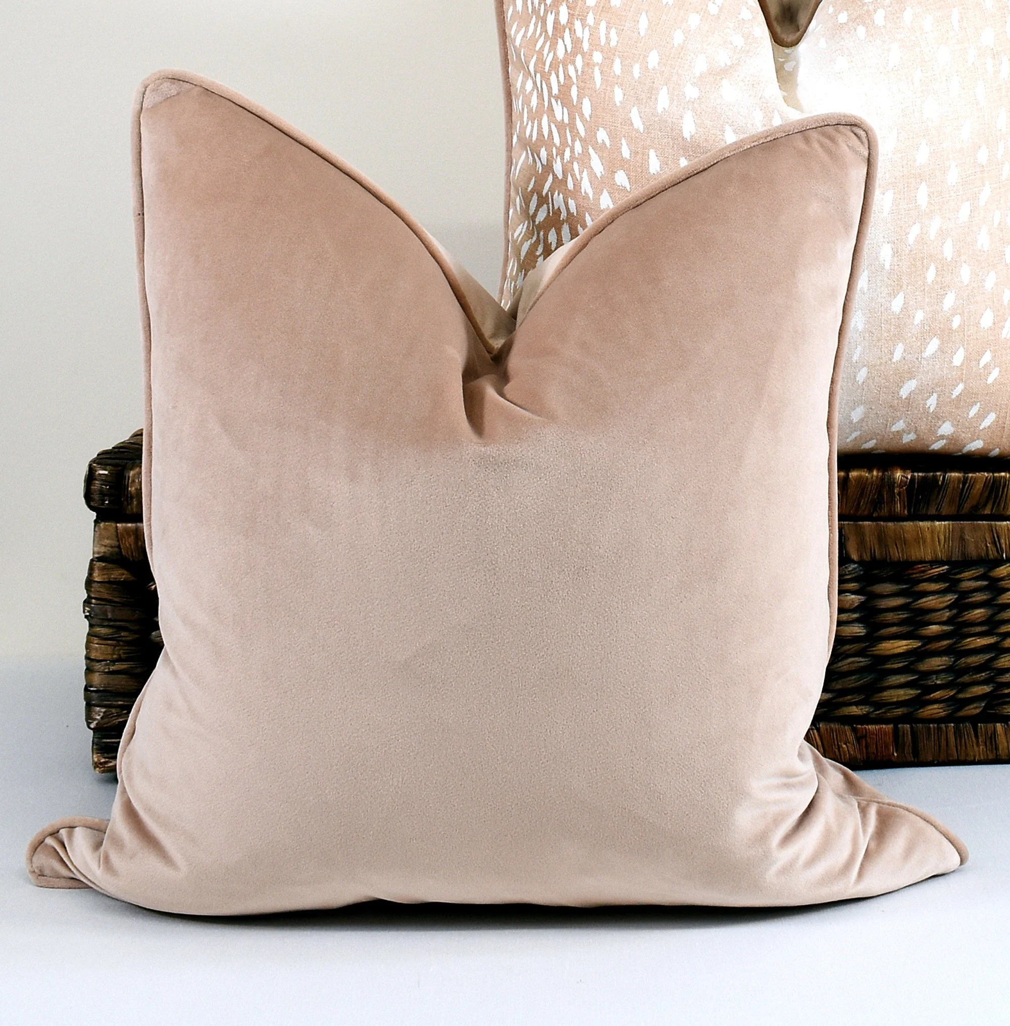 Mushroom velvet cushion cover  blush tan velvet pillow cover plain velvet decorative pillows