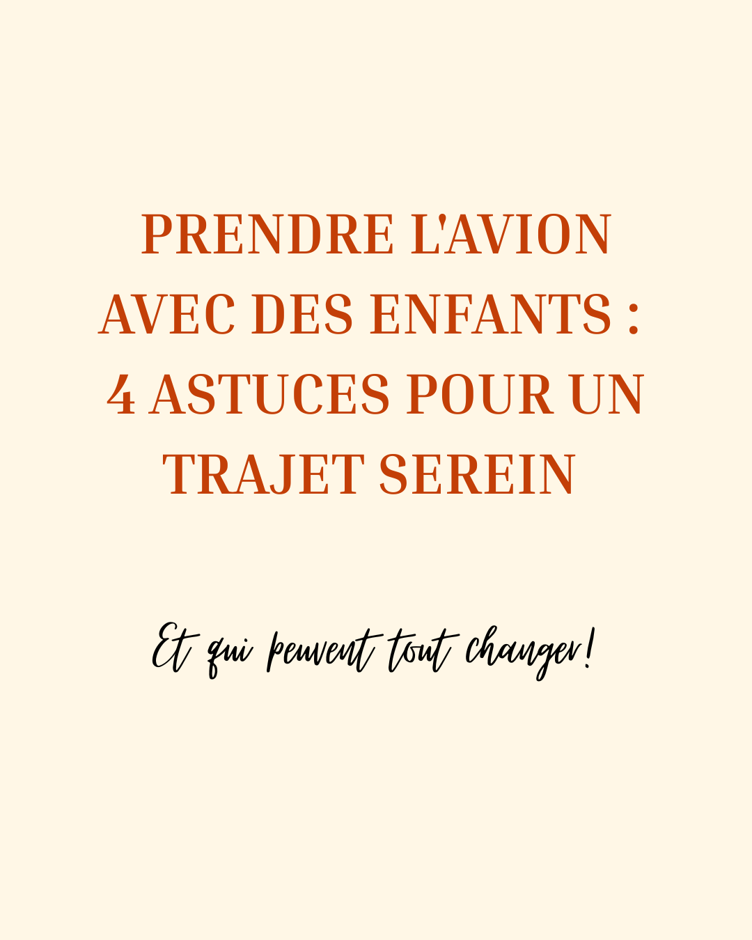 Prendre l'avion avec des enfants