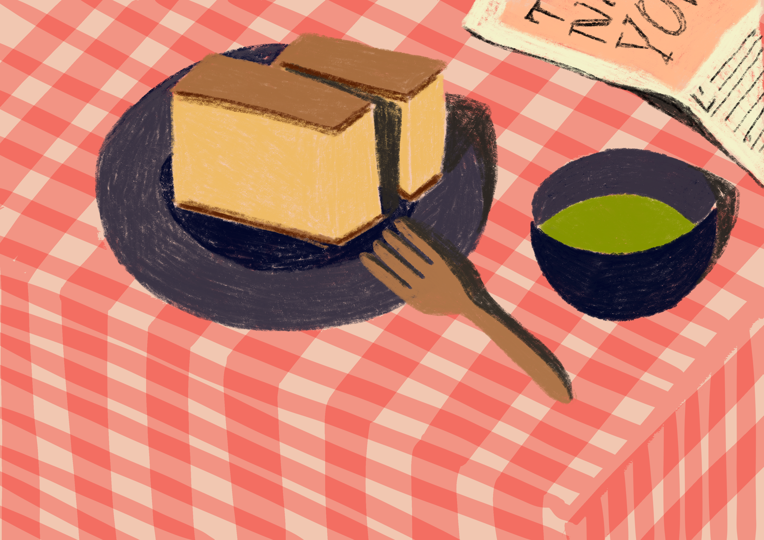 Illustration originale Chez Bernï de la recette : la Castela d'Edgar et Naguisa