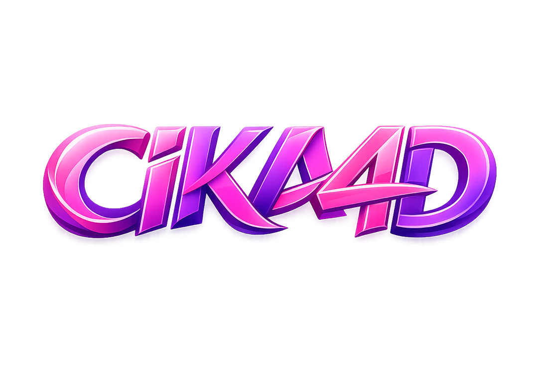 Bright neon pink and purple 3D sign spelling 'CLICK4D' with glowing effects.