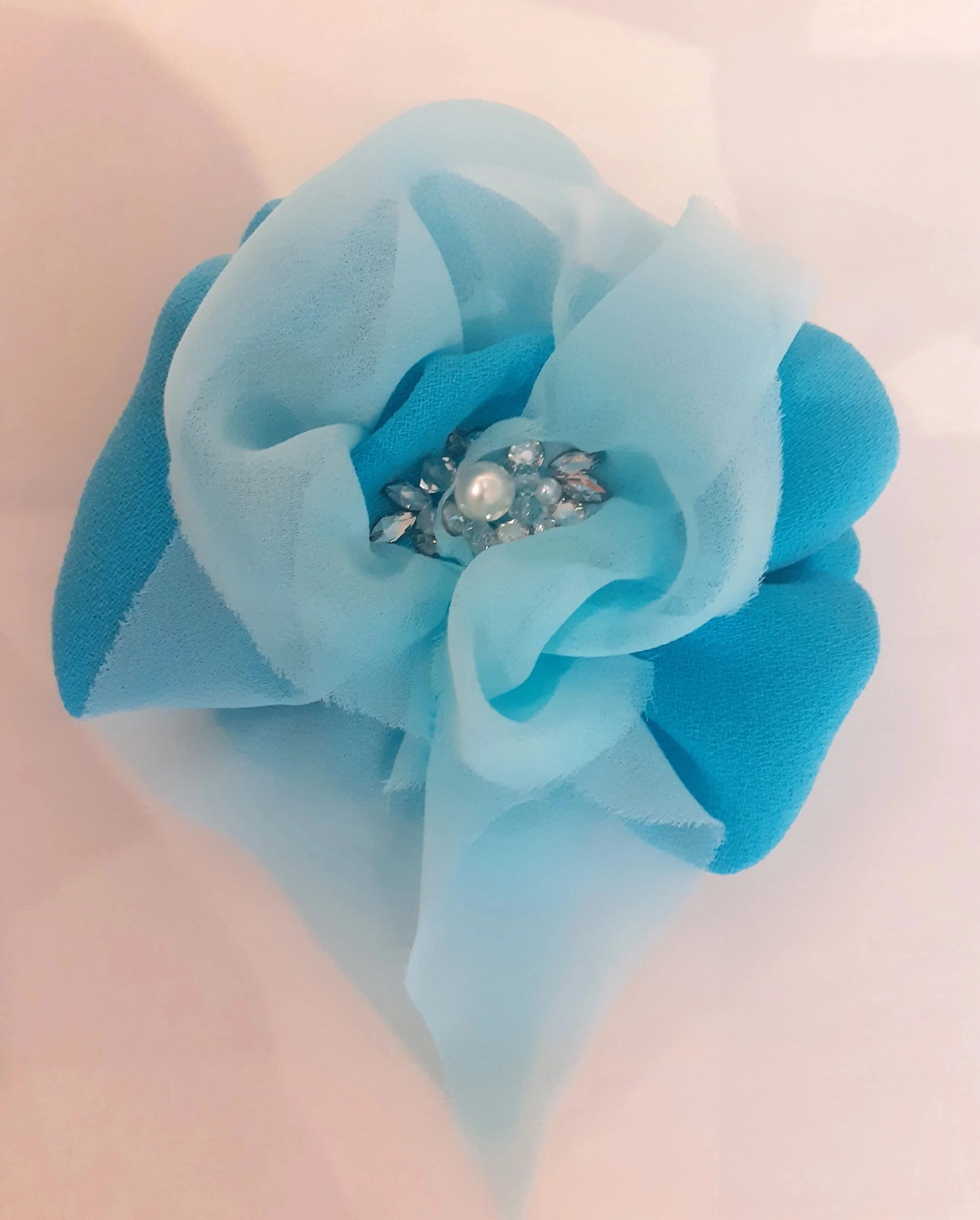 Bespoke beaded flower matching hairclip