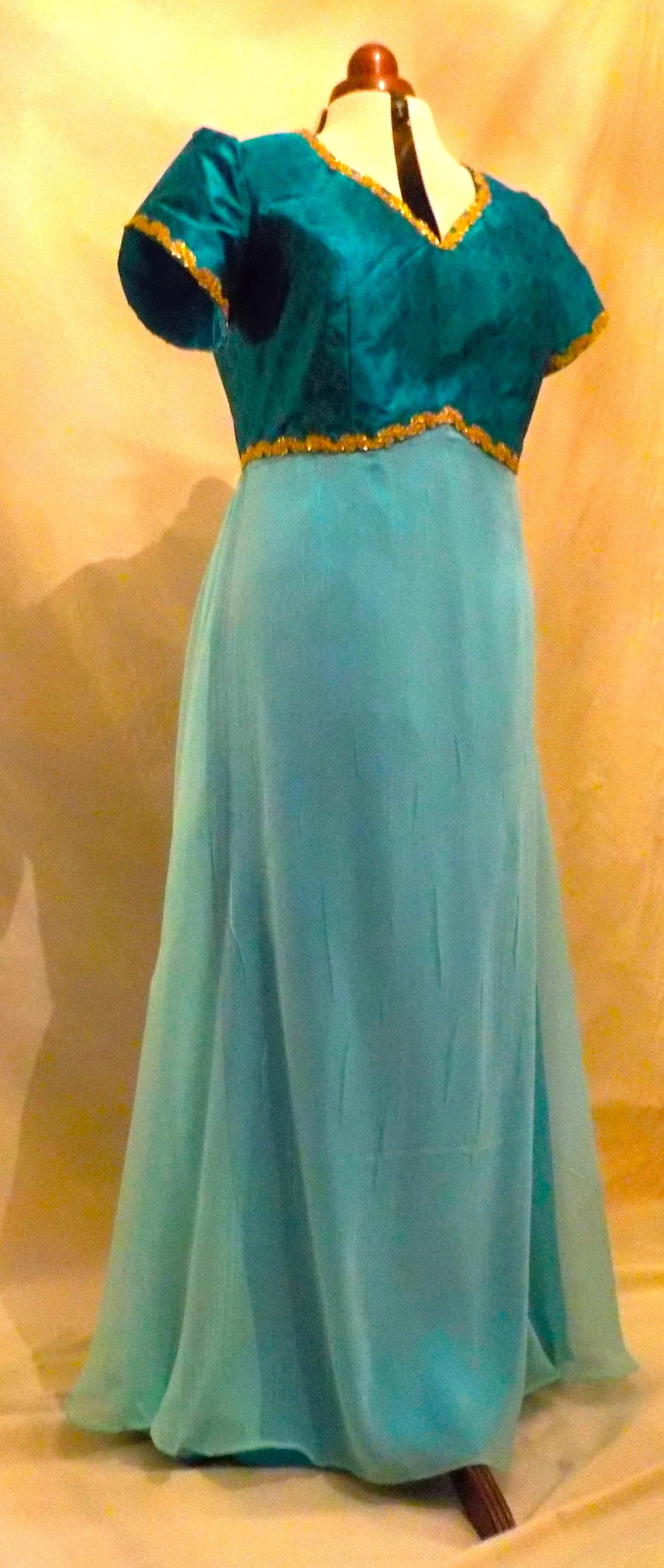 Bespoke silk brocade and silk georgette Wedding guest dress by Beatrice Espinosa