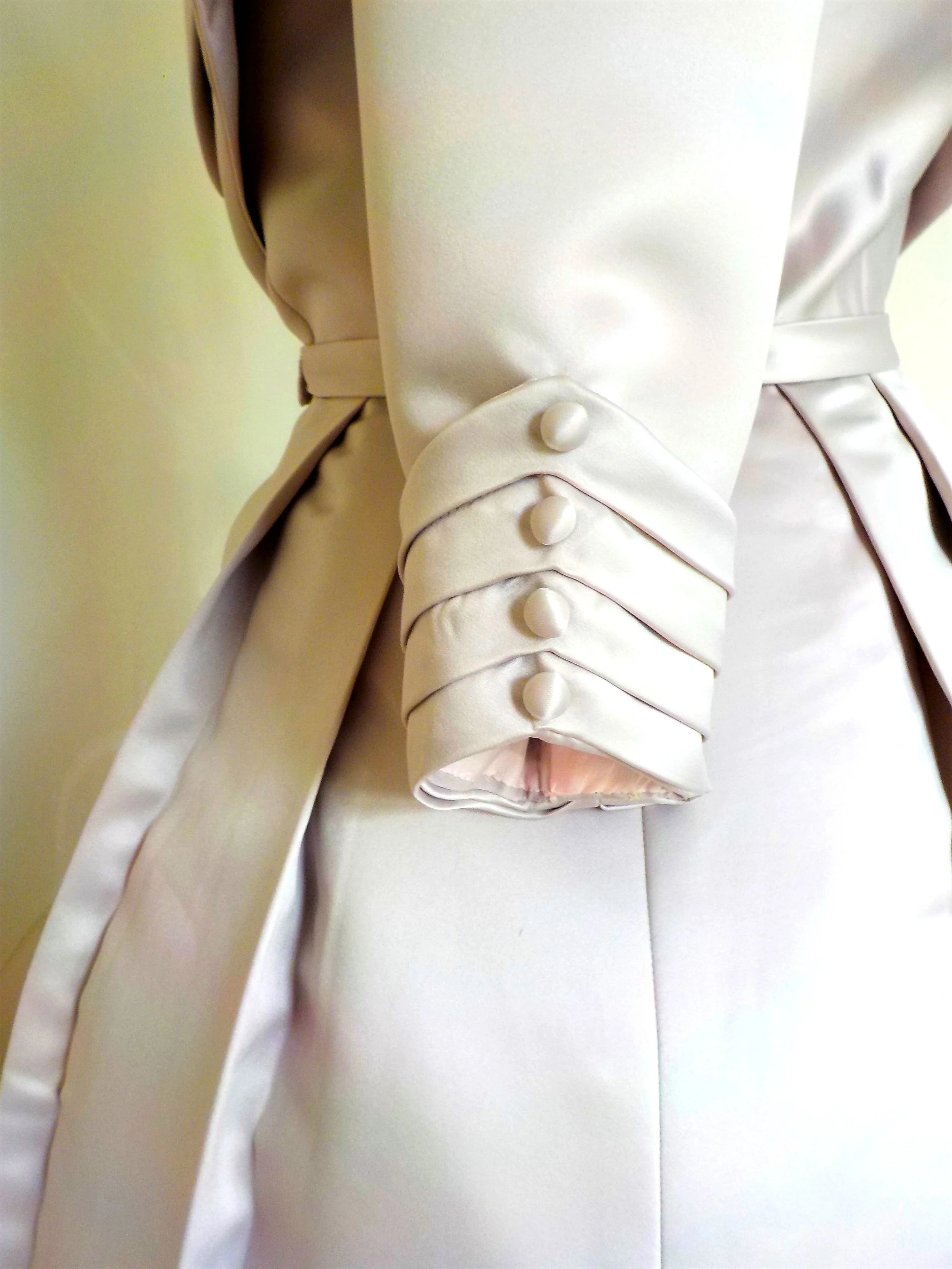 Pale pink duchesse satin tailored dress by Beatrice Espinosa