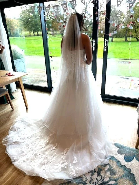 Bespoke cathedral length wedding veil by Beatrice Espinosa