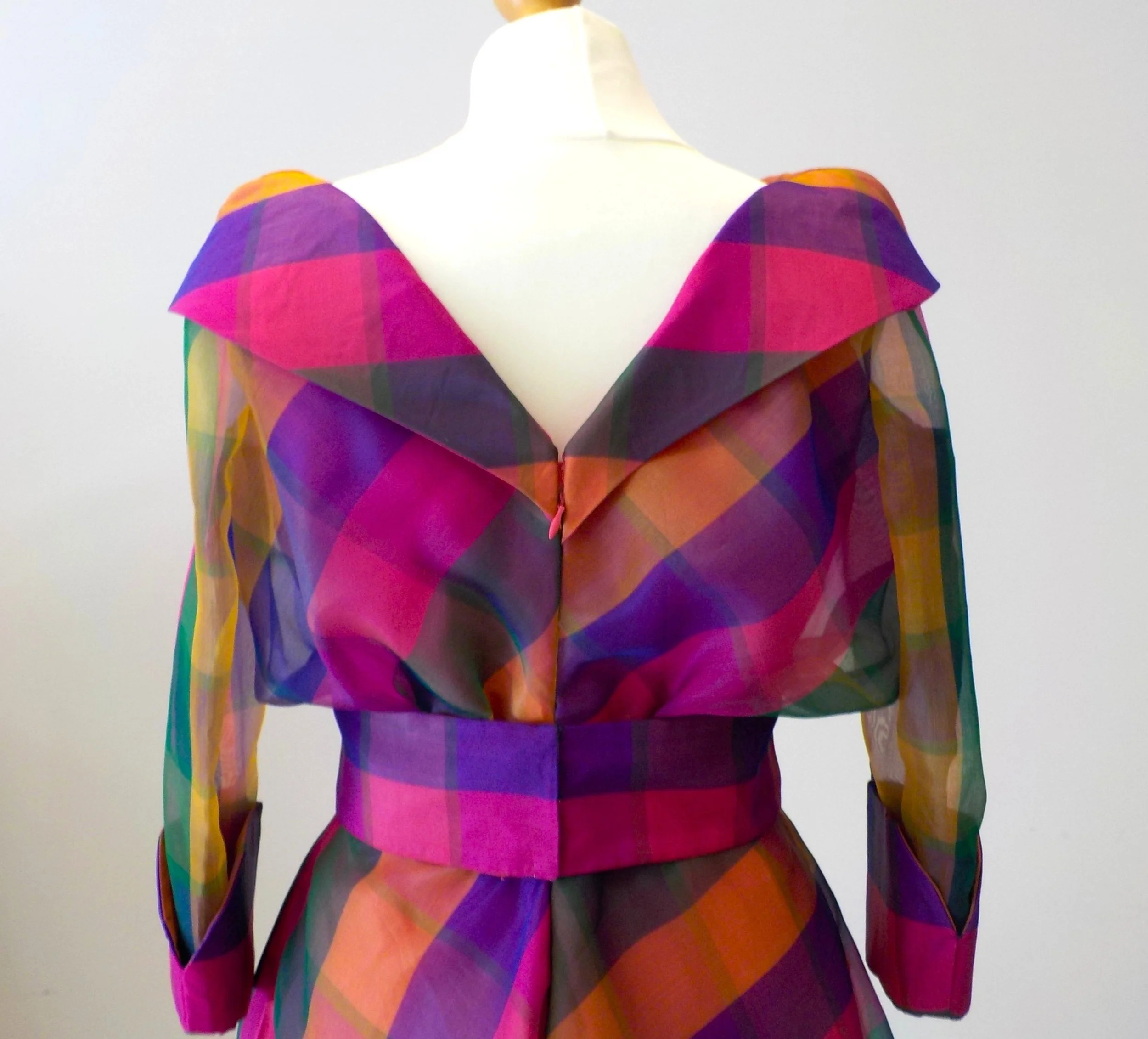 Silk check organza dress by Beatrice Espinosa