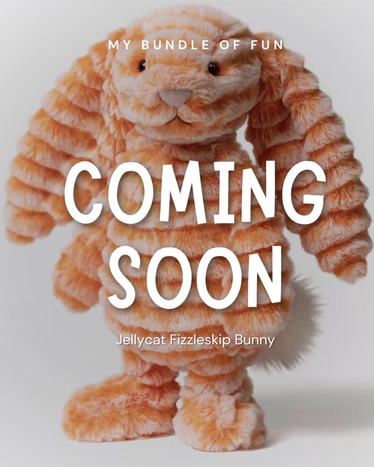 ✨ Keep your eyes peeled! ✨

Fizzleskip Bunny is hopping its way to My Bundle of Fun very soon! 🧡🐇

We&rsquo;ll post as soon as they arrive! 🧡

#Jellycat #FizzleskipBunny #jellycatlondon #barnet #jellycatcollector