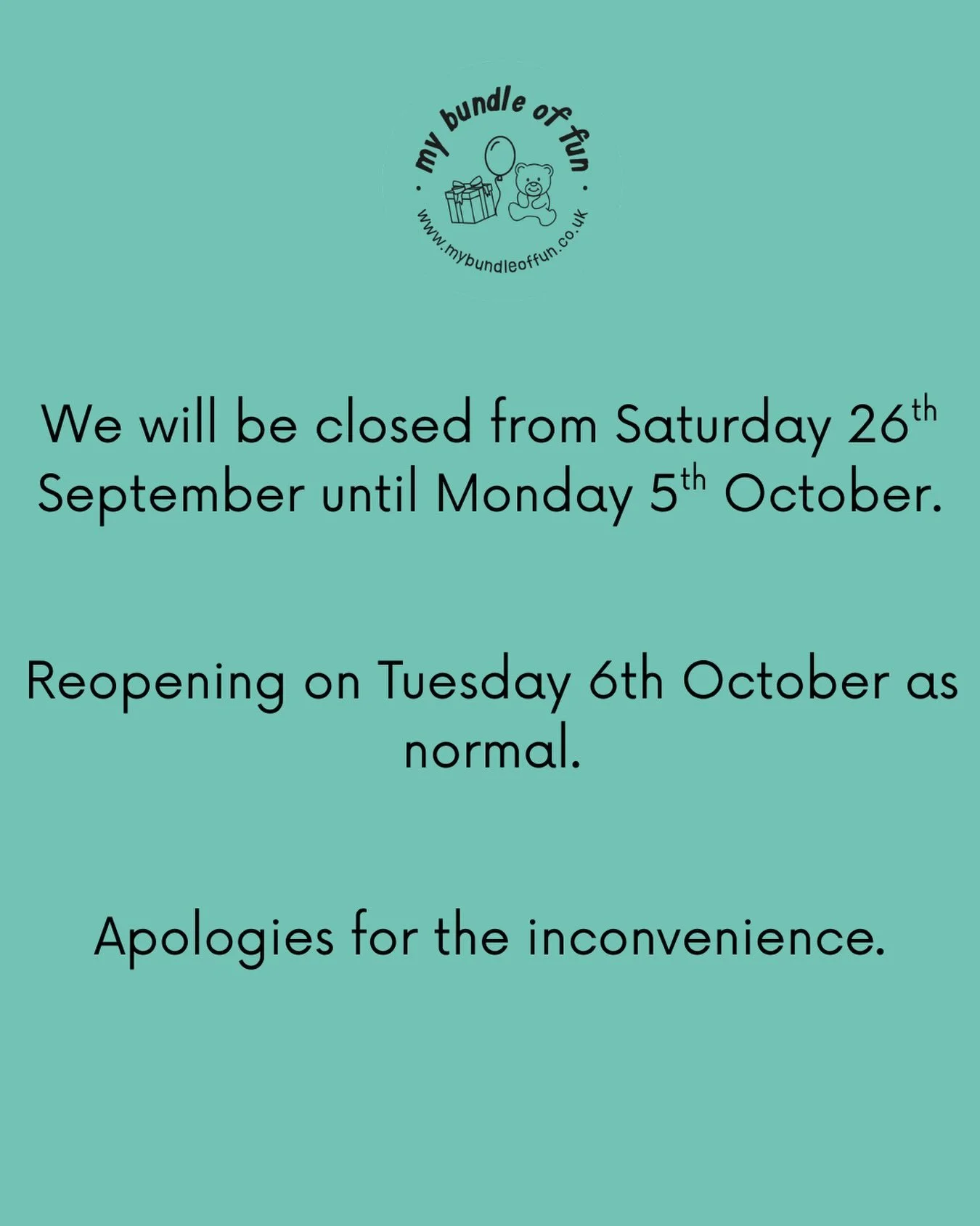 Changes to our opening hours this week and next week - apologies for the inconvenience 🩵