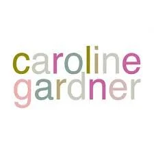 Text reading 'caroline gardner' in lowercase letters with different colors.