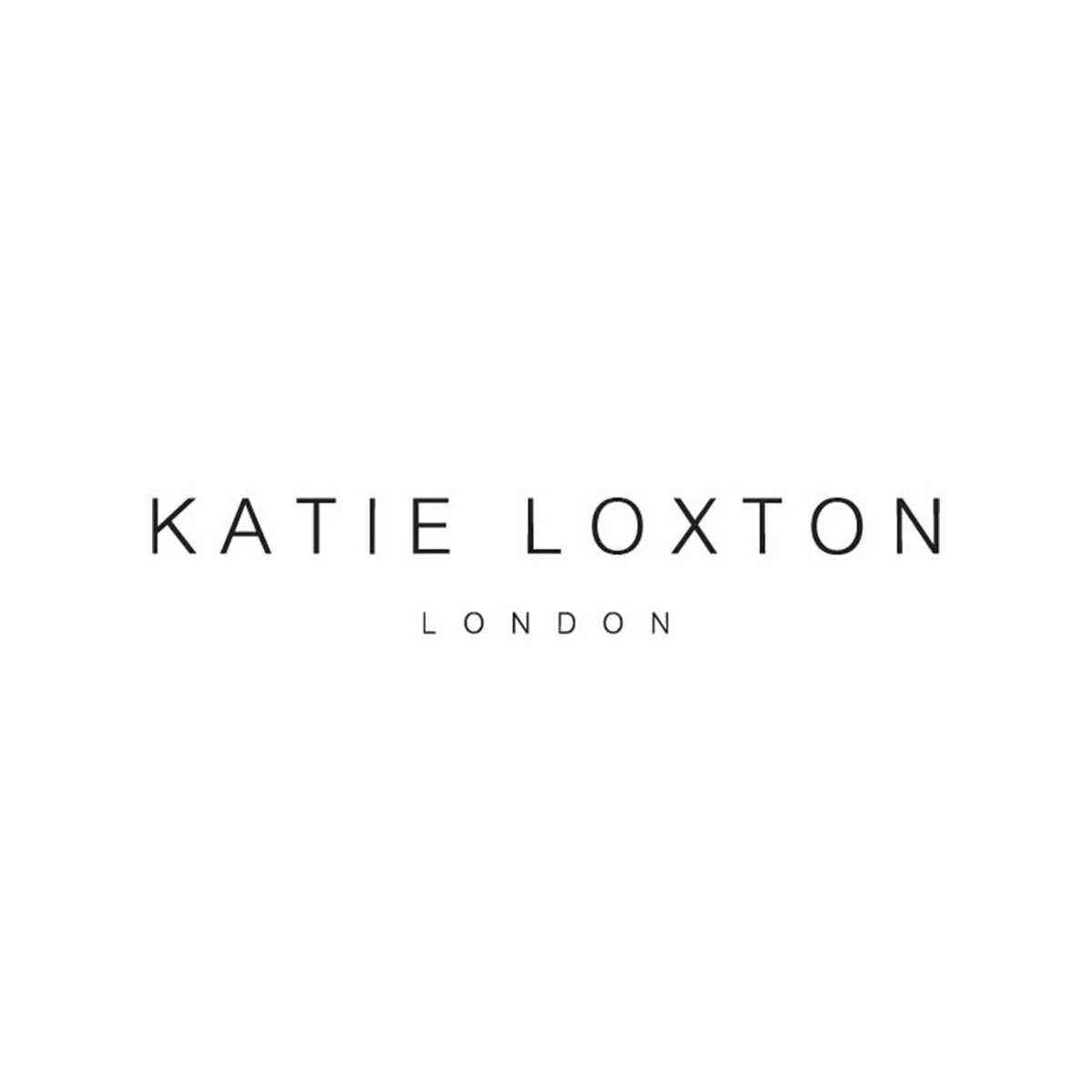 The image features the logo of Katie Loxton, a fashion brand, with a white background and black text. The brand name 'KATIE LOXTON' is prominently displayed in the center, with the word 'LONDON' beneath it.